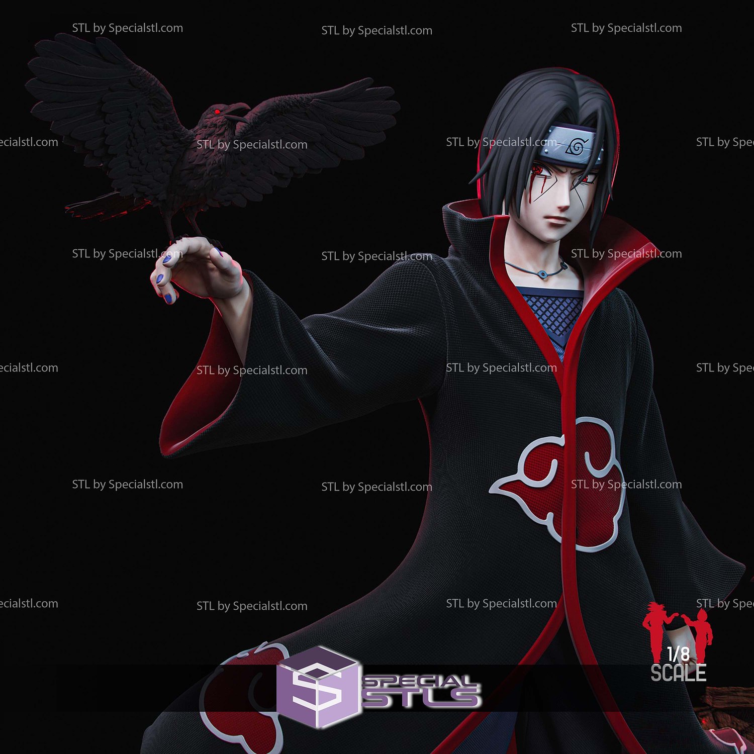 Itachi Uchiha and Crow 3D Printer Files STL Model — view 3