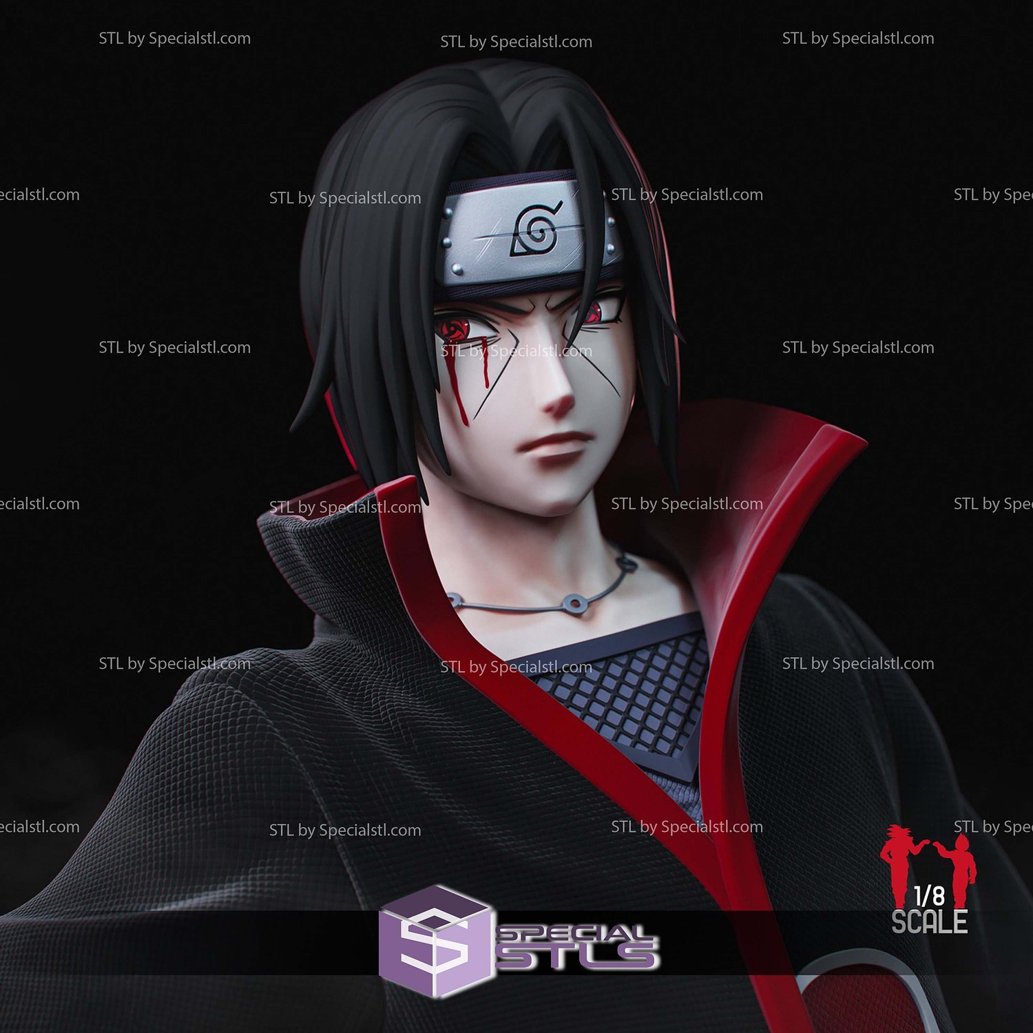 Itachi Uchiha and Crow 3D Printer Files STL Model — view 5
