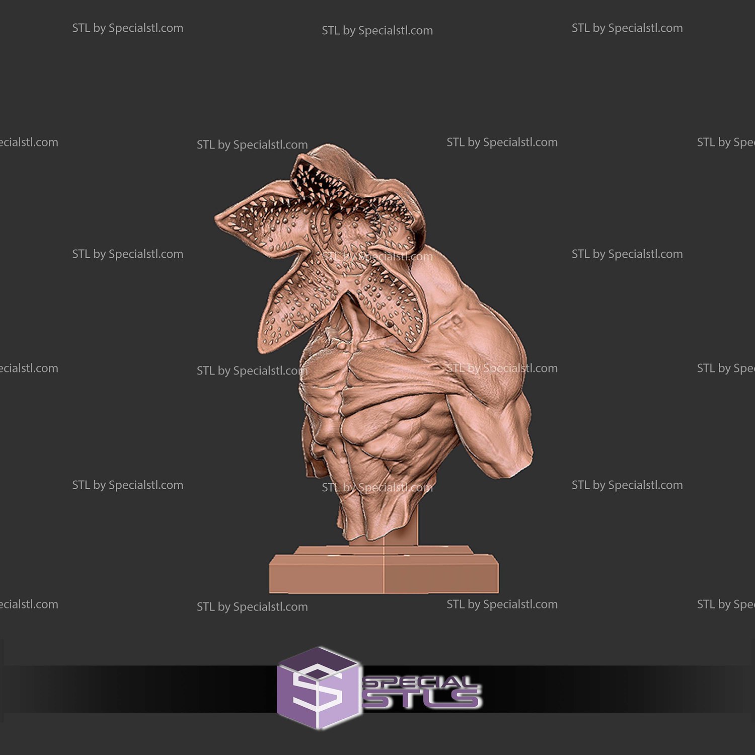 Demogorgon Portrait Bust Fanart STL Files 3D Model — view 3