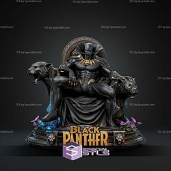 Black Panther Comics Throne 449mm STL Files 3D Model