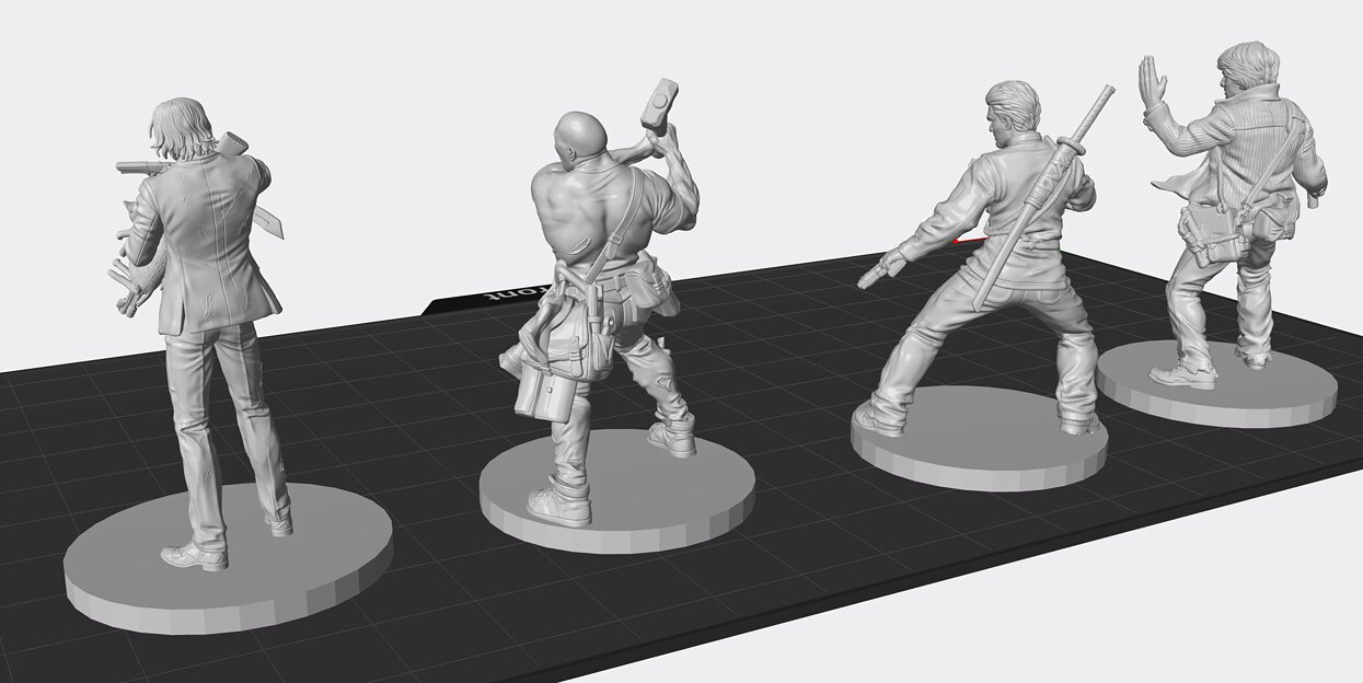 Zombie Apocalypse Survivors Miniature Set Tabletop RPG 3D Print STL Model — view 2