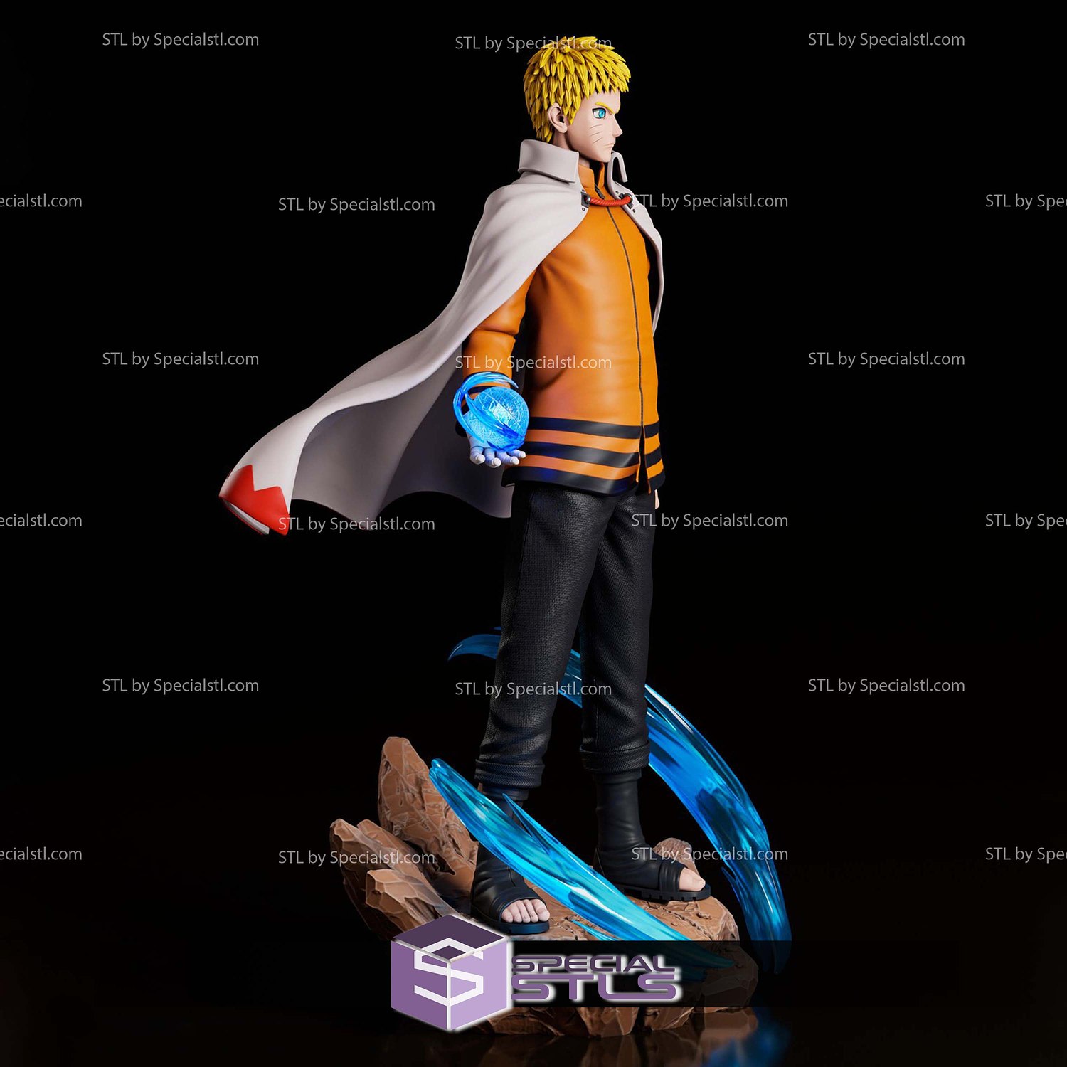 Naruto Uzumaki Hokage STL Files 3D Model — view 4