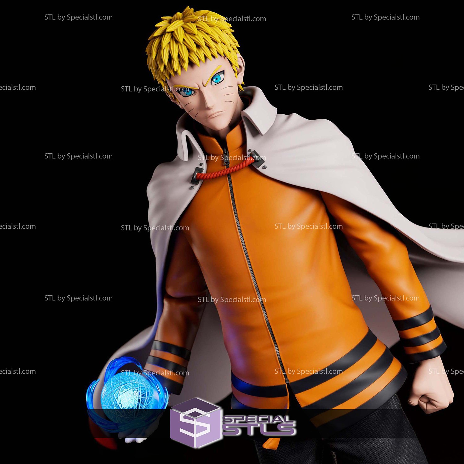 Naruto Uzumaki Hokage STL Files 3D Model — view 5
