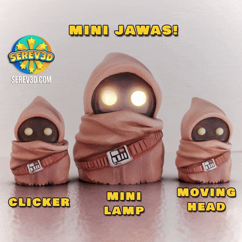 Star Wars Jawas - Clicker - Springhead & Mini Lamp Set - No Supports 3D Print STL/3MF Model — view 2