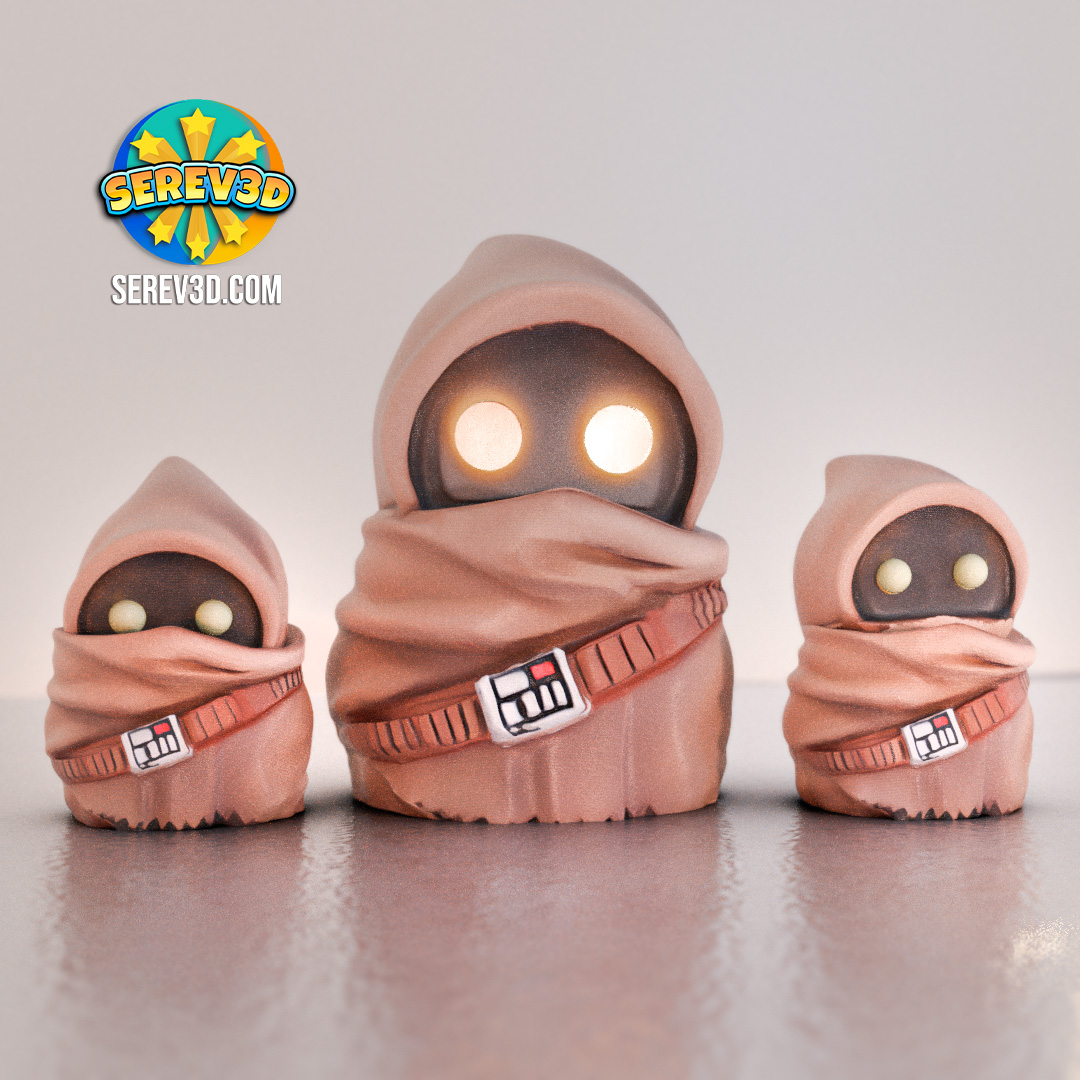 Star Wars Jawas - Clicker - Springhead & Mini Lamp Set - No Supports 3D Print STL/3MF Model — view 4
