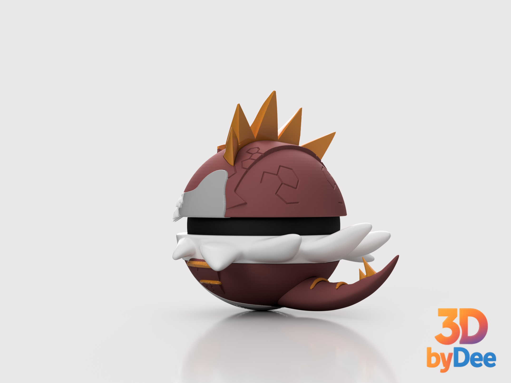 Tyrantrum Poke Ball 3D 3MF Model — view 4