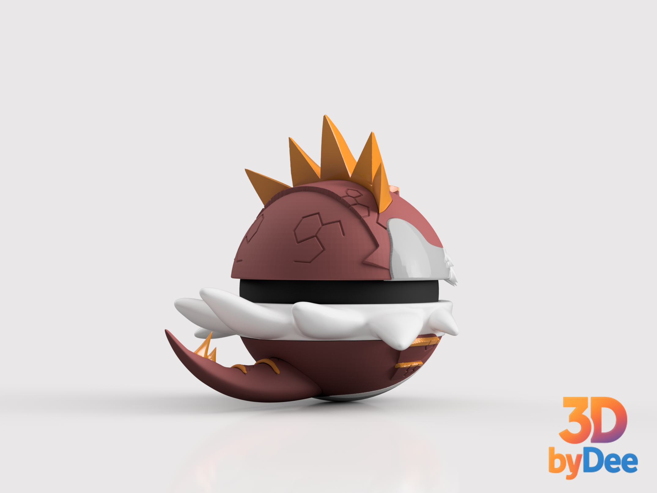 Tyrantrum Poke Ball 3D 3MF Model — view 5