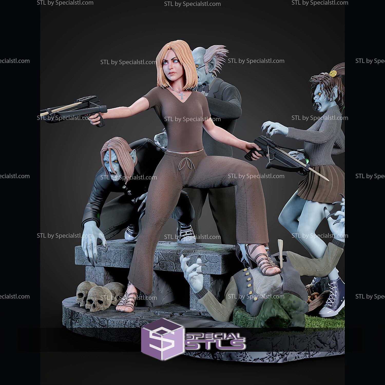Buffy The Vampire Slayer Diorama 1-6 STL Files 3D Model — view 2