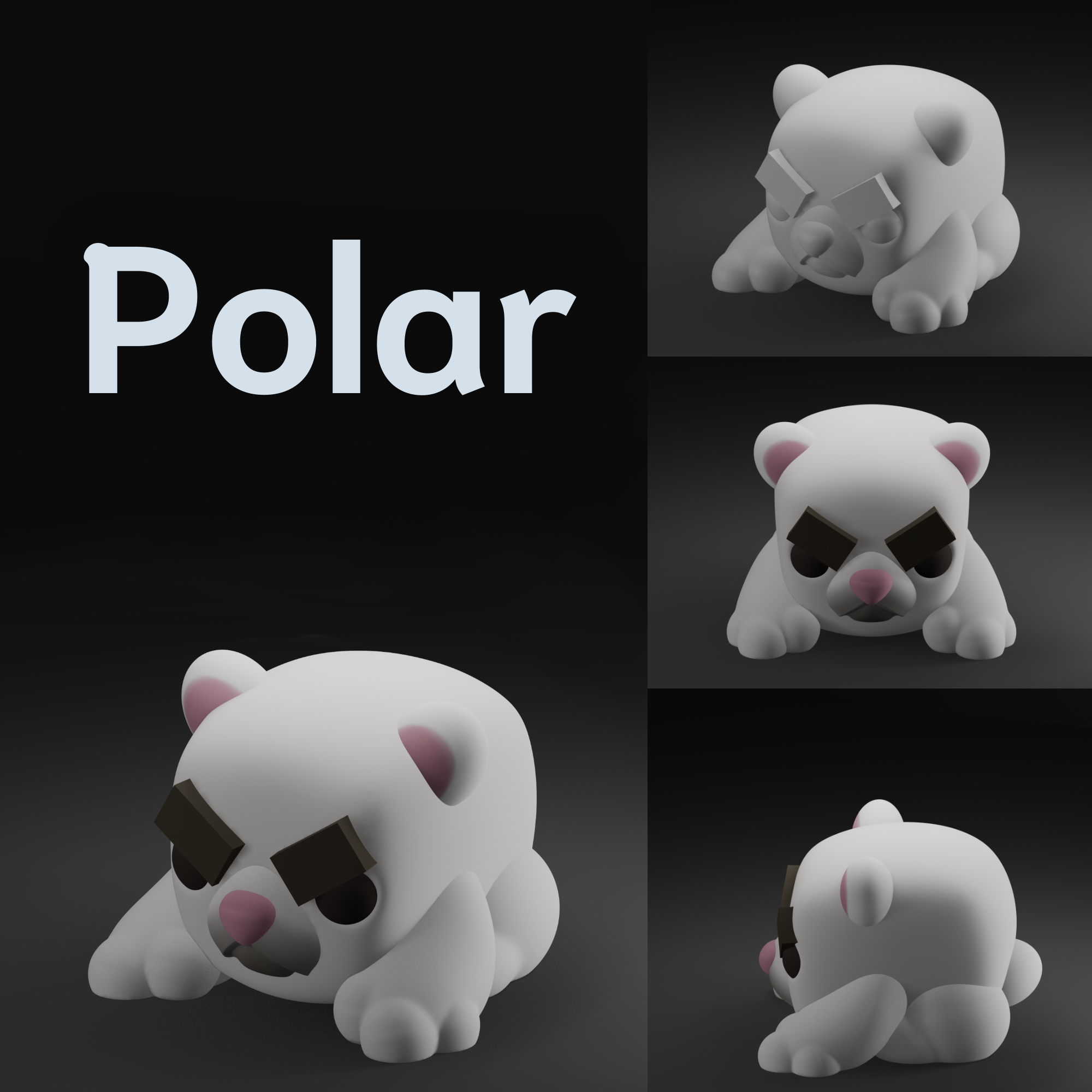 Polar Bear 3D STL Model