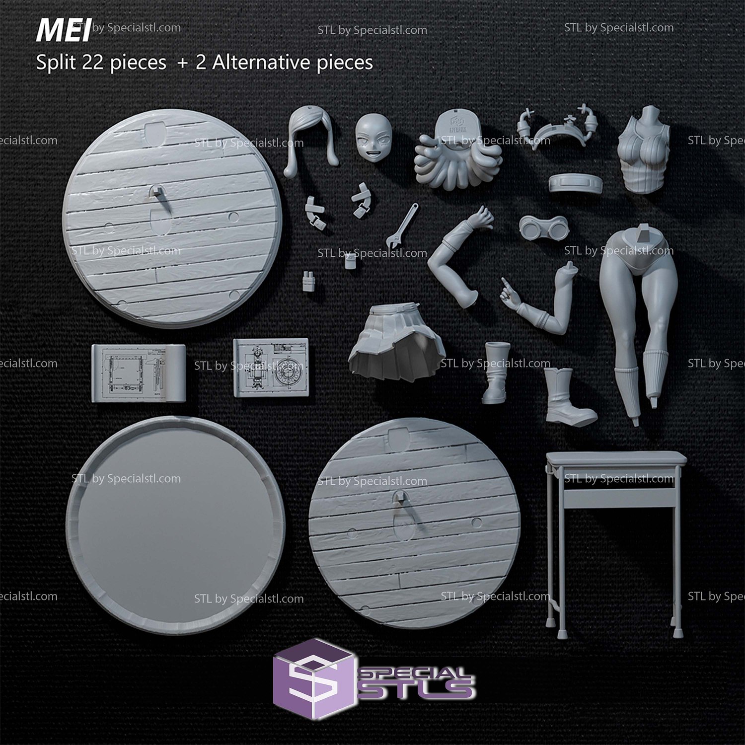 Mei Hatsume 18 Years Old 3D Printer Files STL Model — view 4