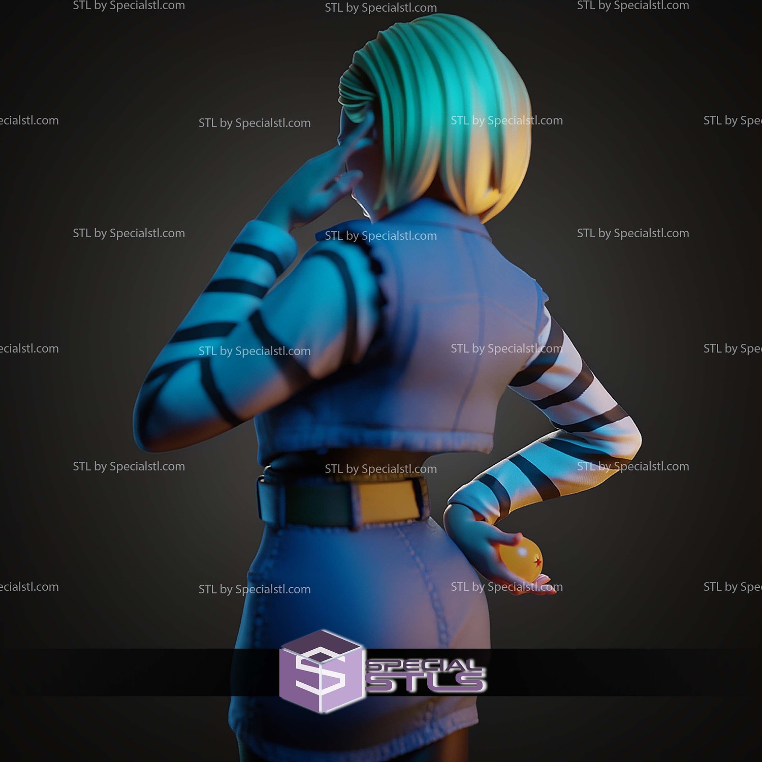 Android 18 Lazuli STL Files 3D Model — view 2