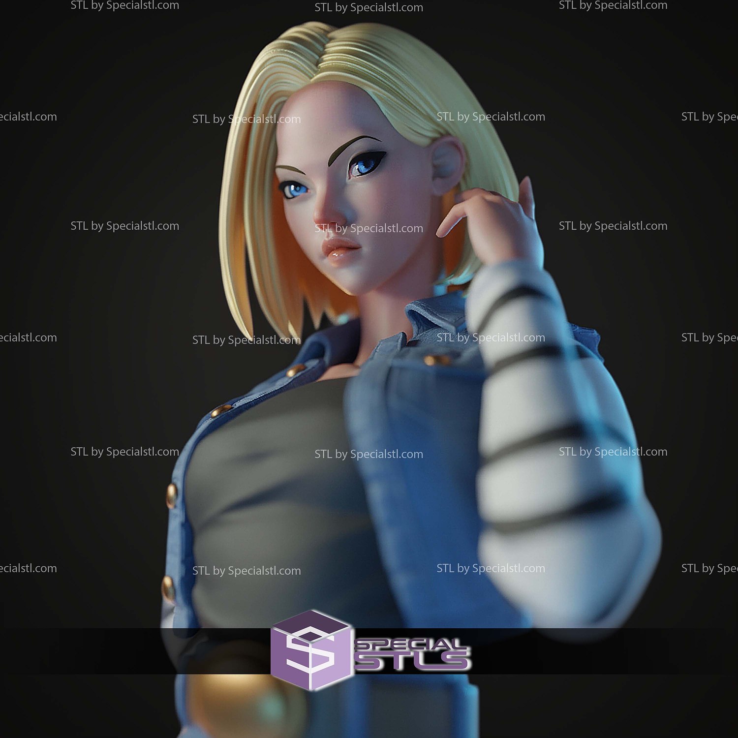 Android 18 Lazuli STL Files 3D Model — view 3