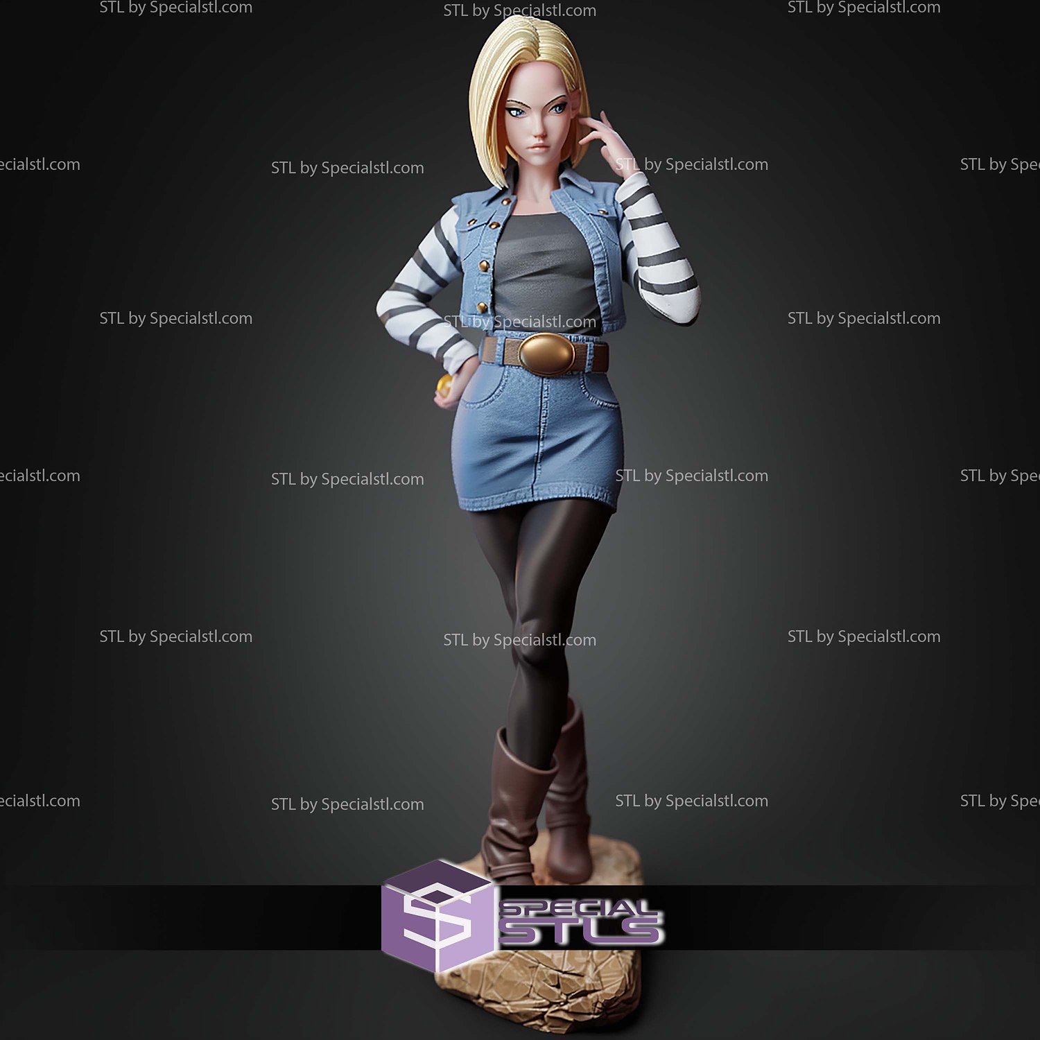 Android 18 Lazuli STL Files 3D Model — view 8