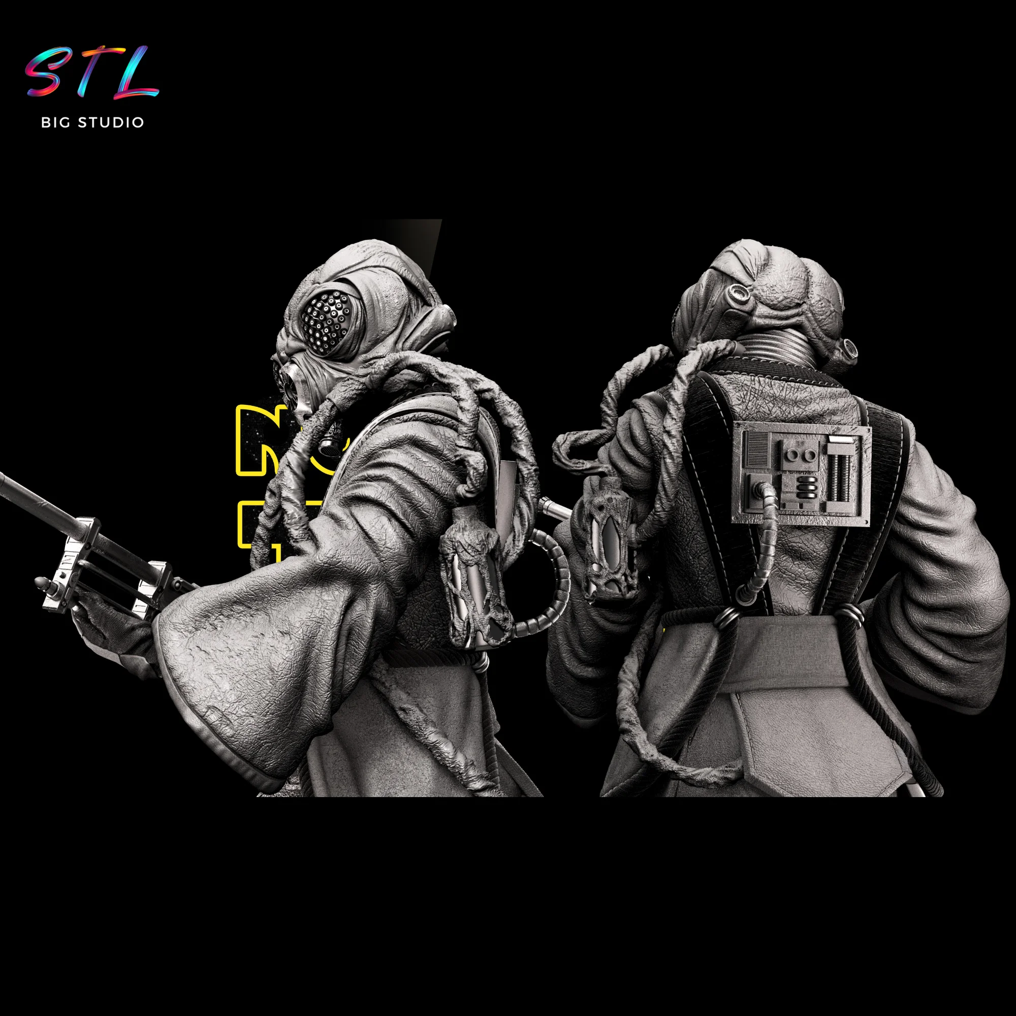 Zuckuss STL for 3D Printing | Star Wars Model — view 5