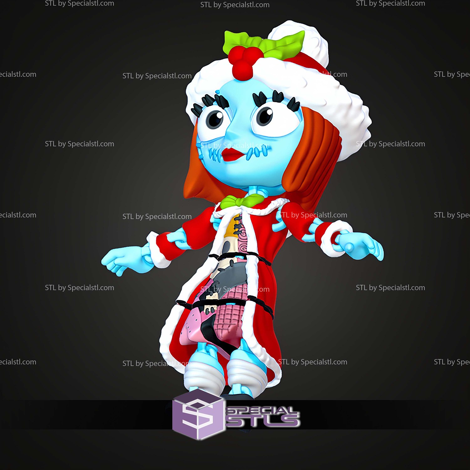 Super Basic STL Christmas Costume Sally MultiColor 3D Model — view 3