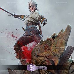 Ciri the Witcher and Demon 3D Printer Files STL Model