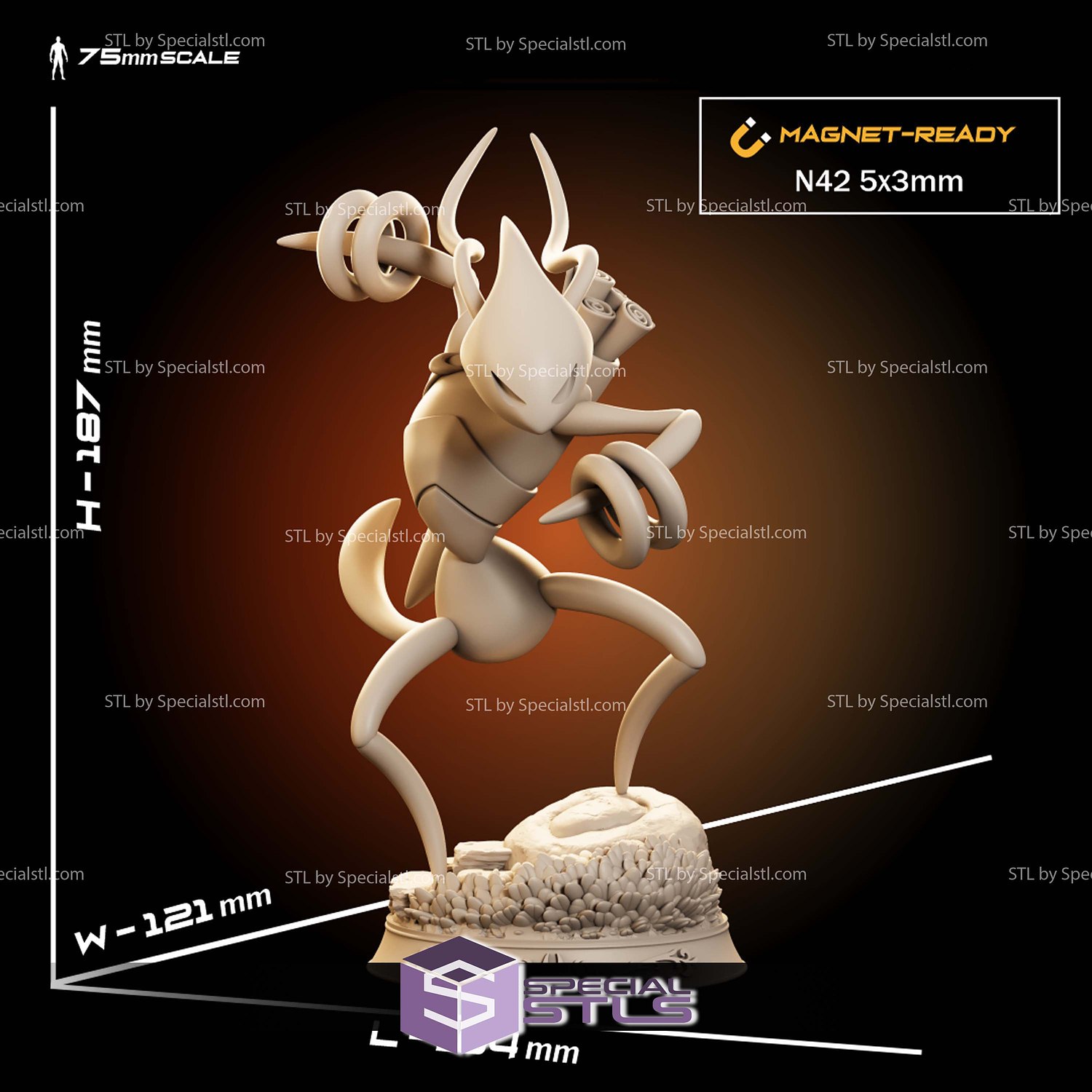 Shakra Hollow Knight Silksong 75mm STL Files 3D Model — view 4