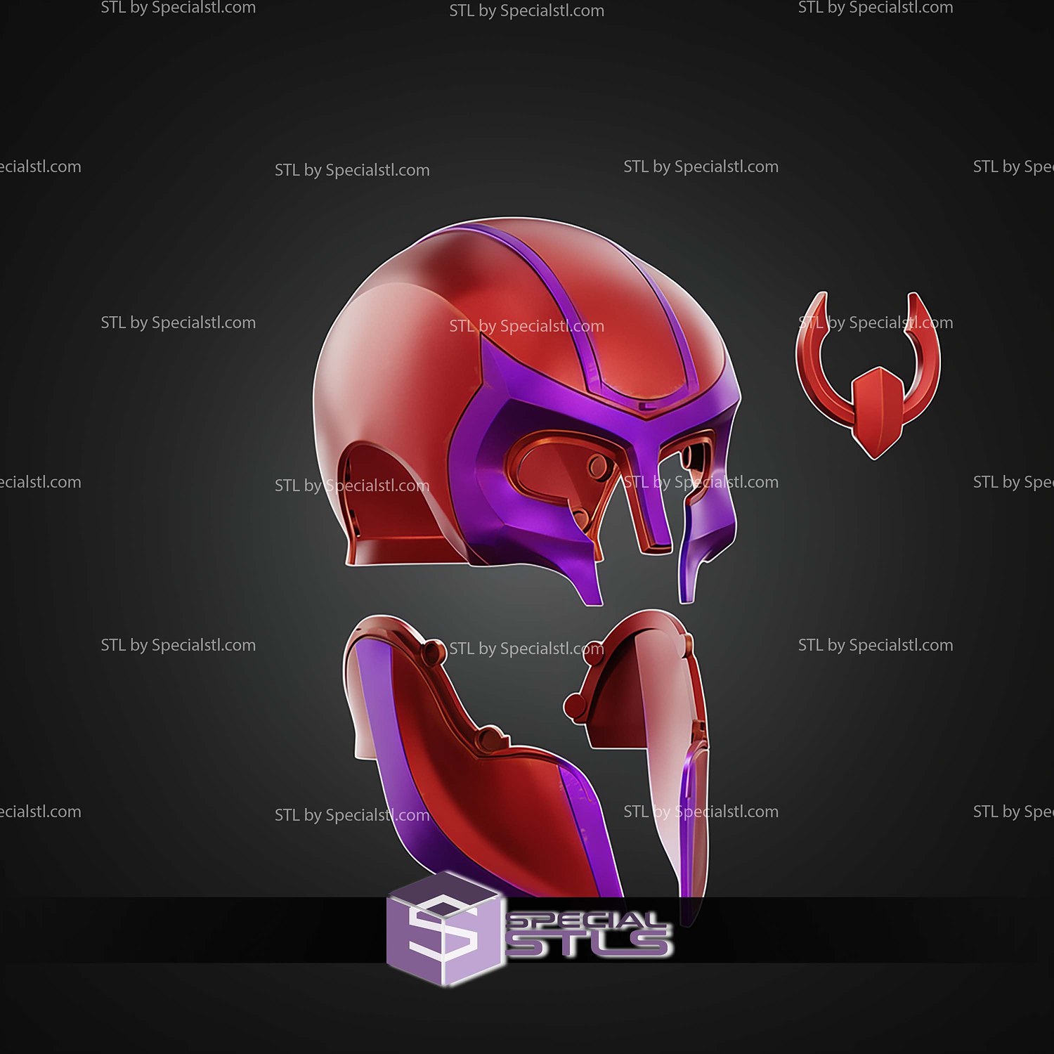 Cosplay STL Files Magneto Odyssey Helmet 3D Model — view 5