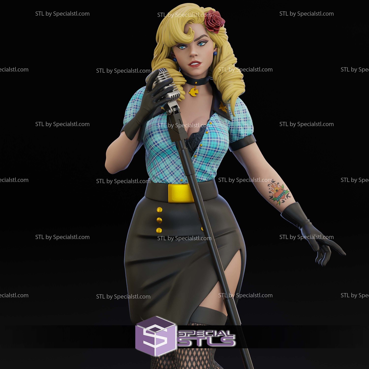 Black Canary Canario Negro 3D Printer Files STL Model — view 8