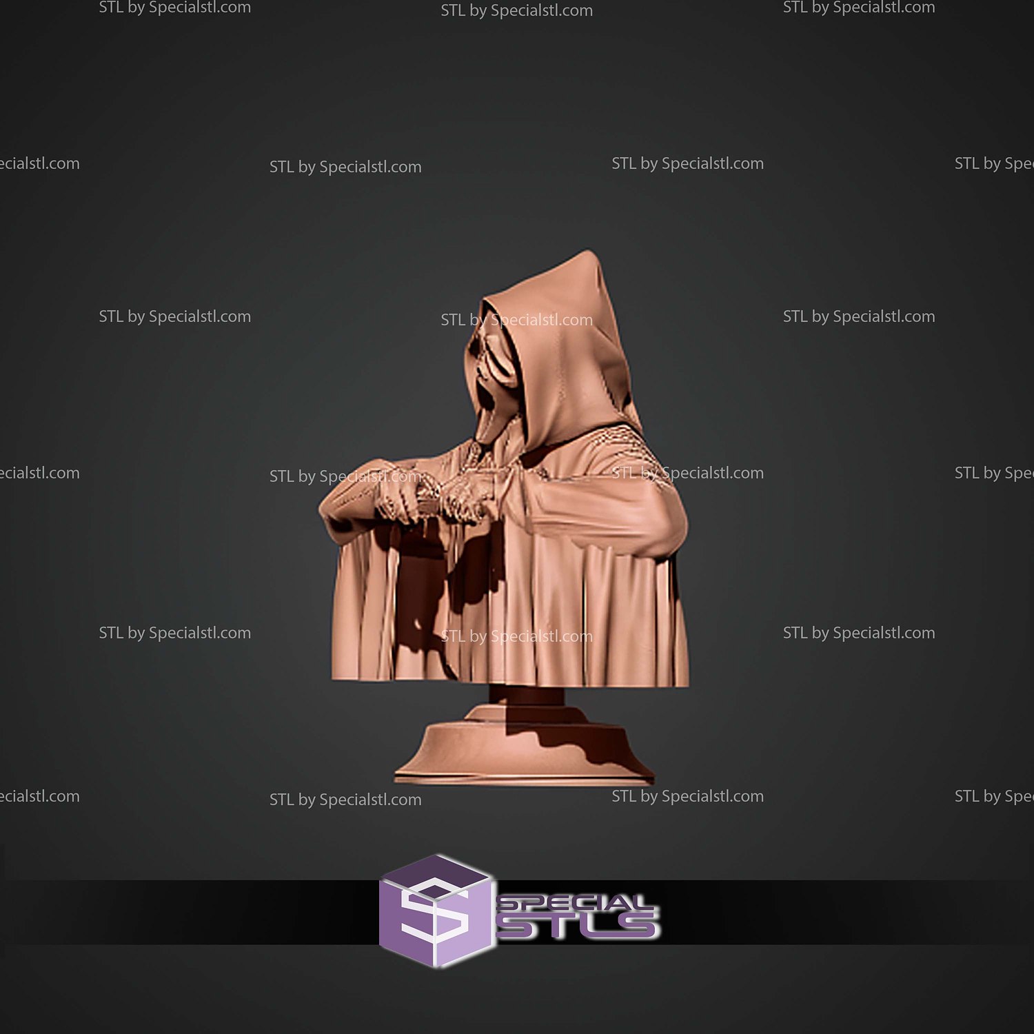 Ghostface on Stair Bust STL Files 3D Model — view 2