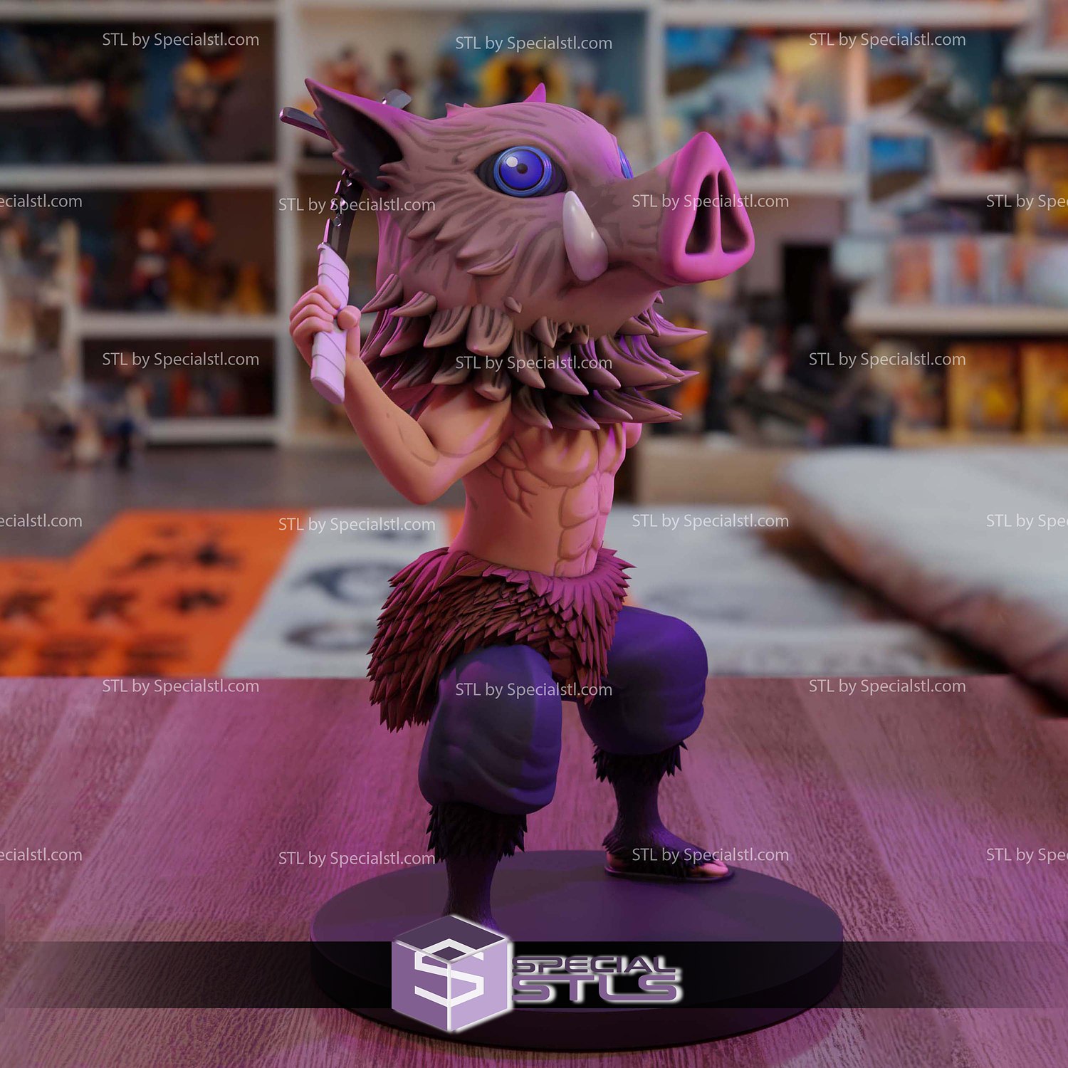 Inosuke Chibi Demon Slayer 3D Printer Files STL Model — view 2