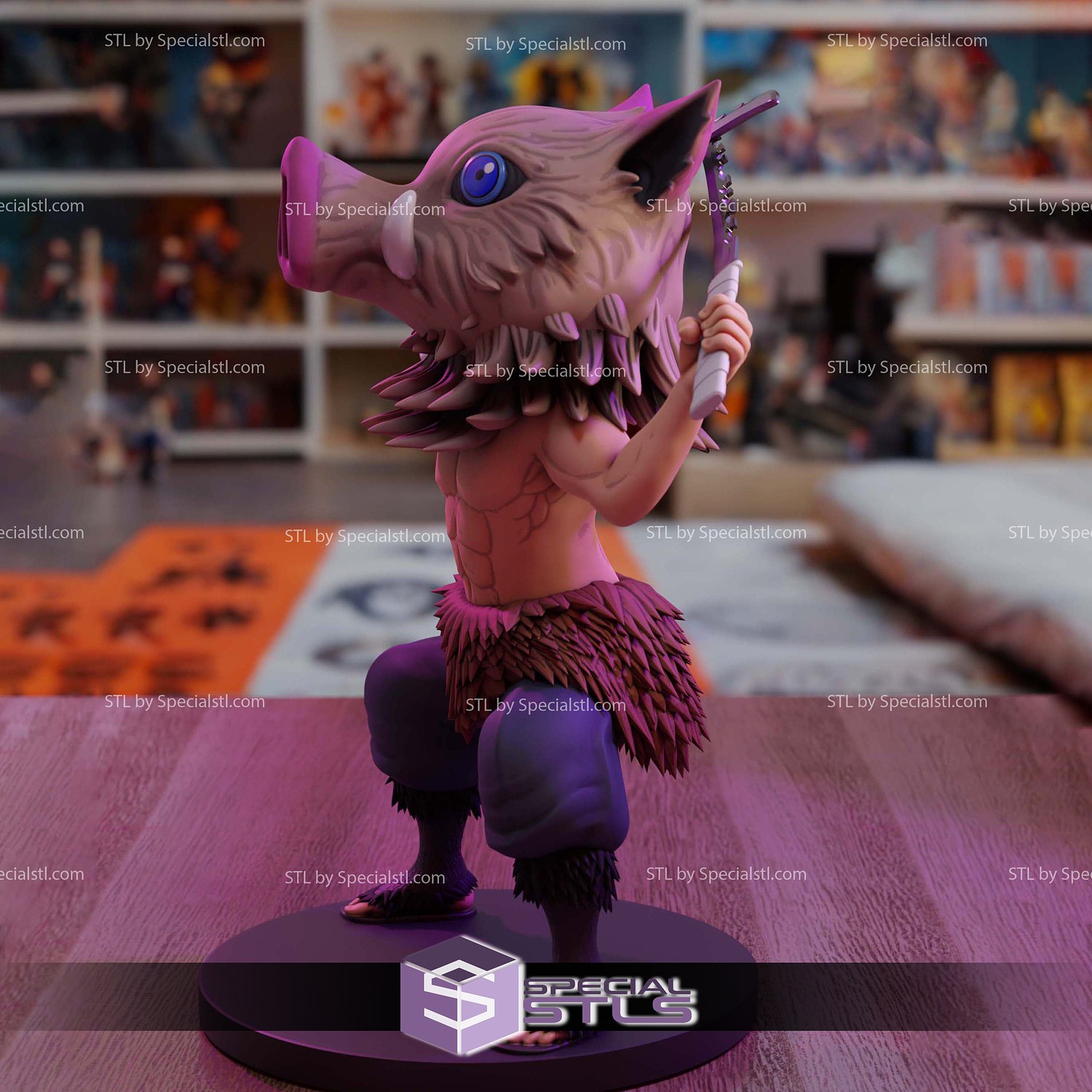 Inosuke Chibi Demon Slayer 3D Printer Files STL Model — view 3
