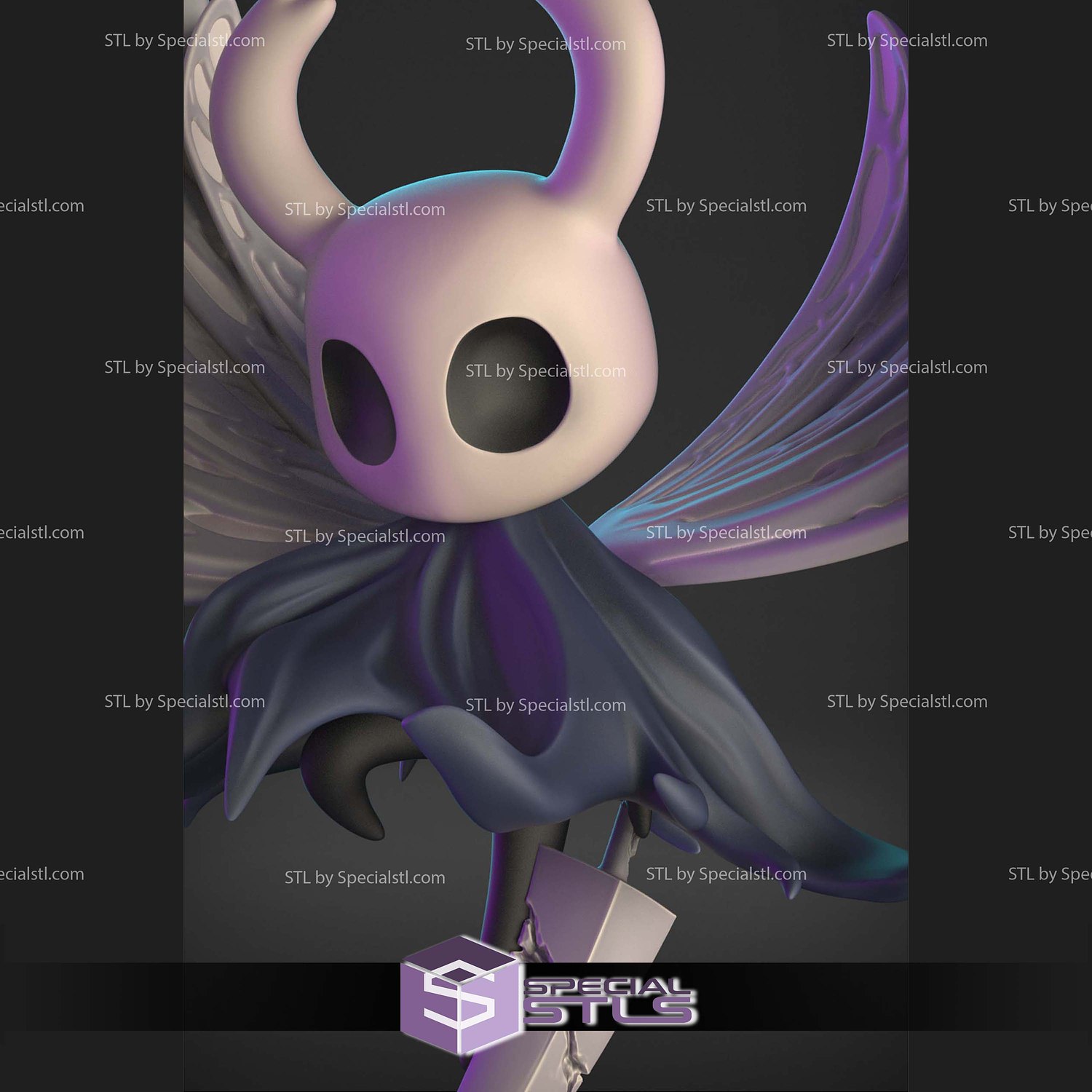 Hollow Knight Chibi in Action STL Files 3D Model — view 2