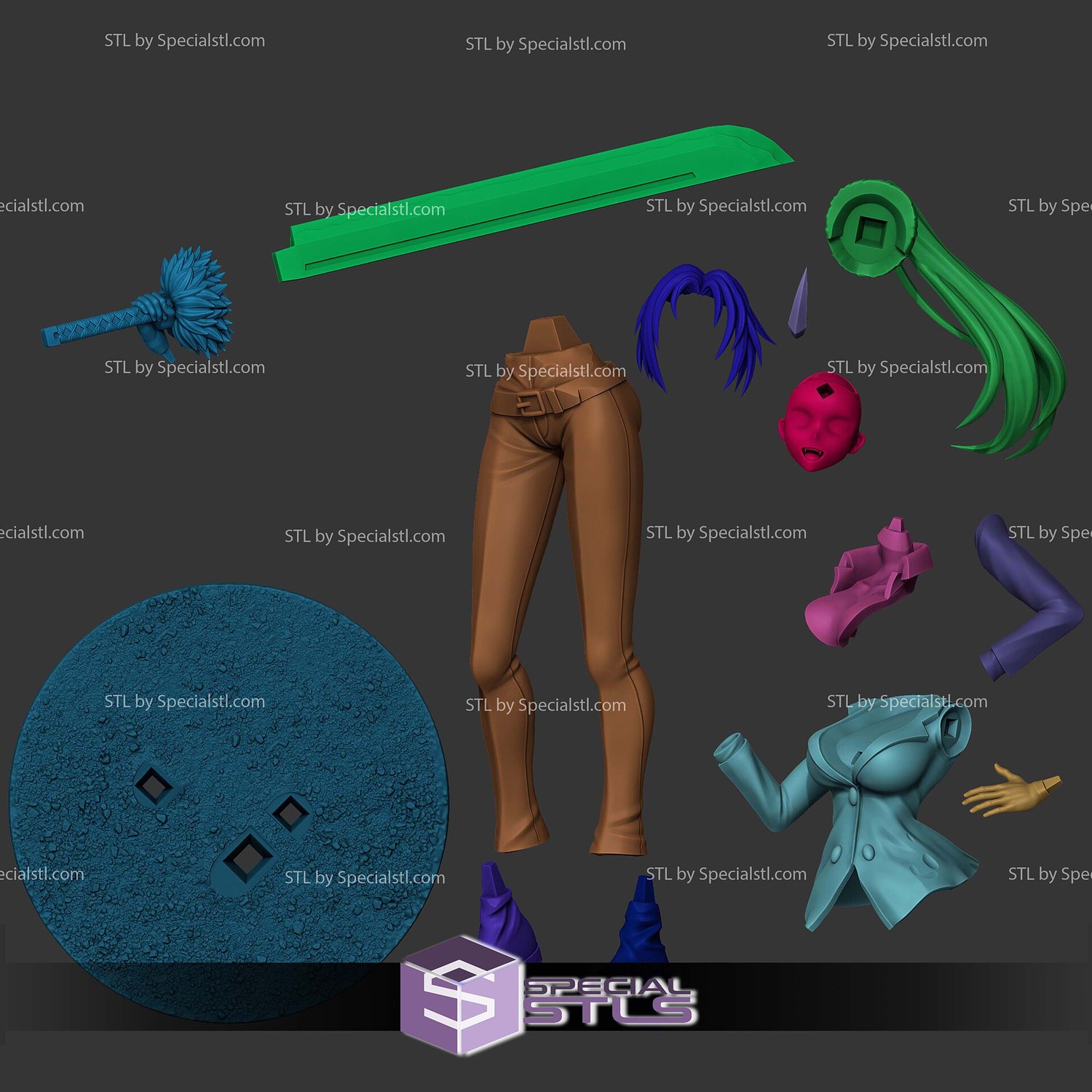 Shion and Sword 3D Print Files STL Model — view 4