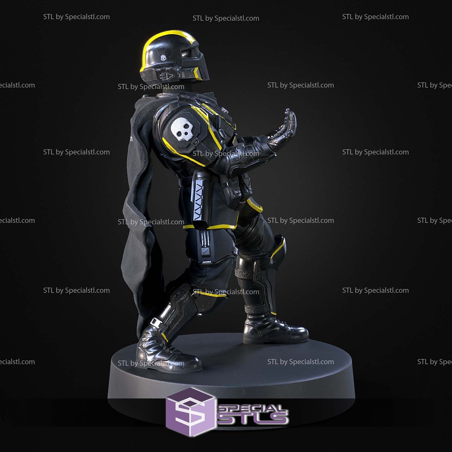 Helldiver Controller Holder STL Files 3D Model — view 4