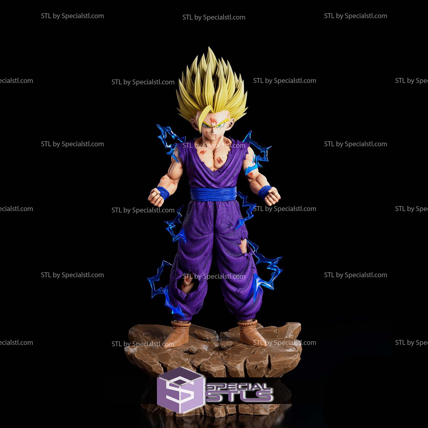 Gohan SSJ2 Power Injury 3D Printer Files STL Model — view 2