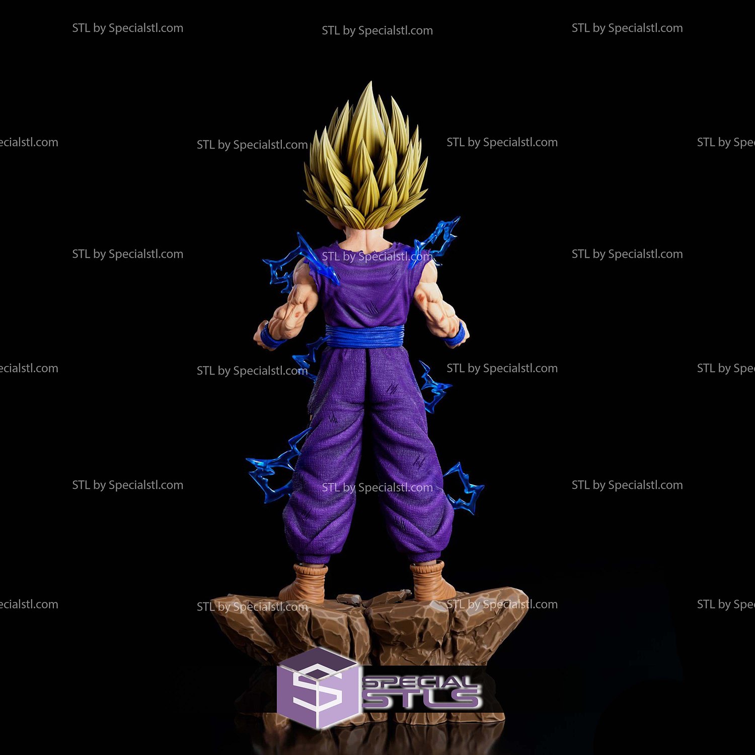 Gohan SSJ2 Power Injury 3D Printer Files STL Model — view 6