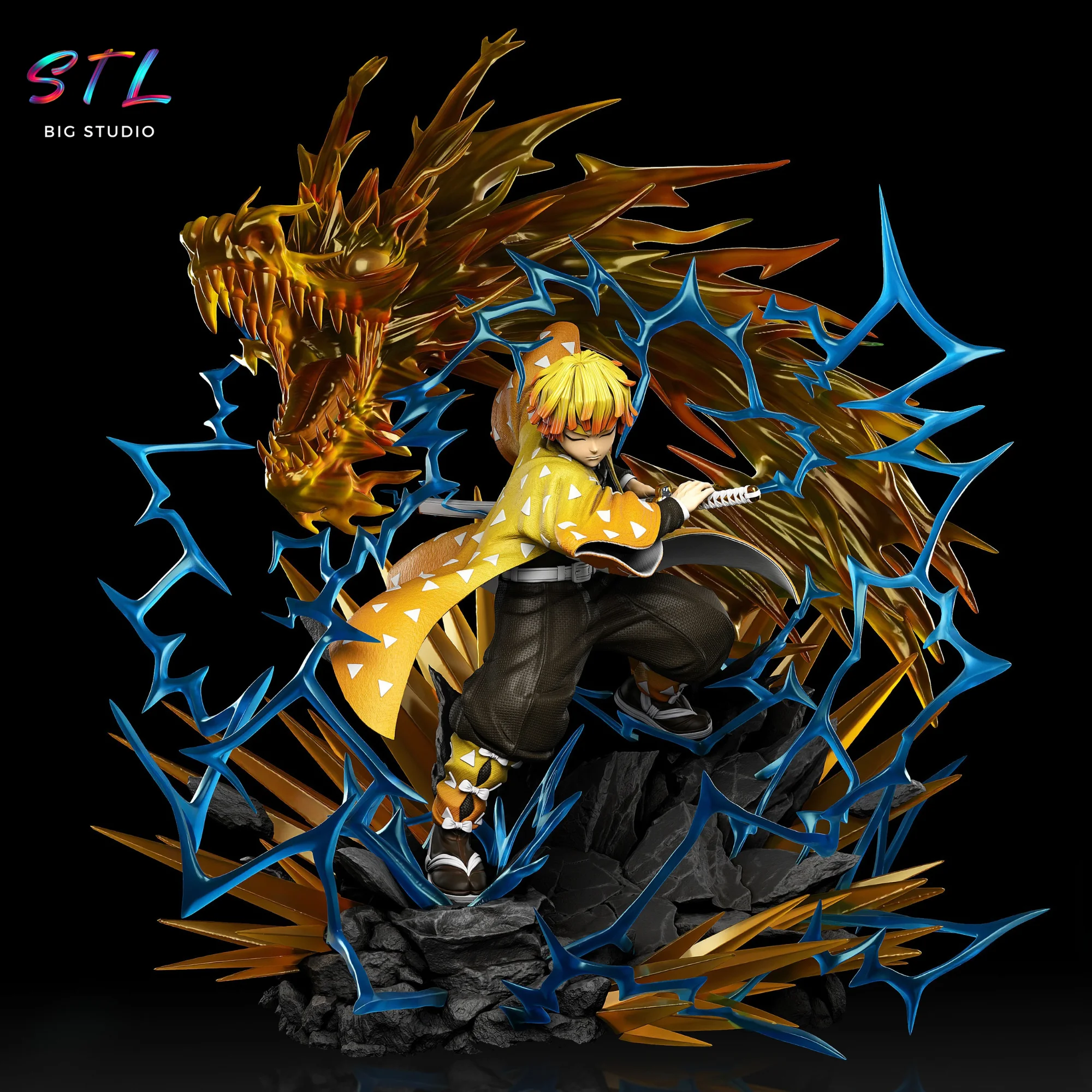 Zenitsu Agatsuma STL | Demon Slayer | 3D Printable Figure Model — view 1