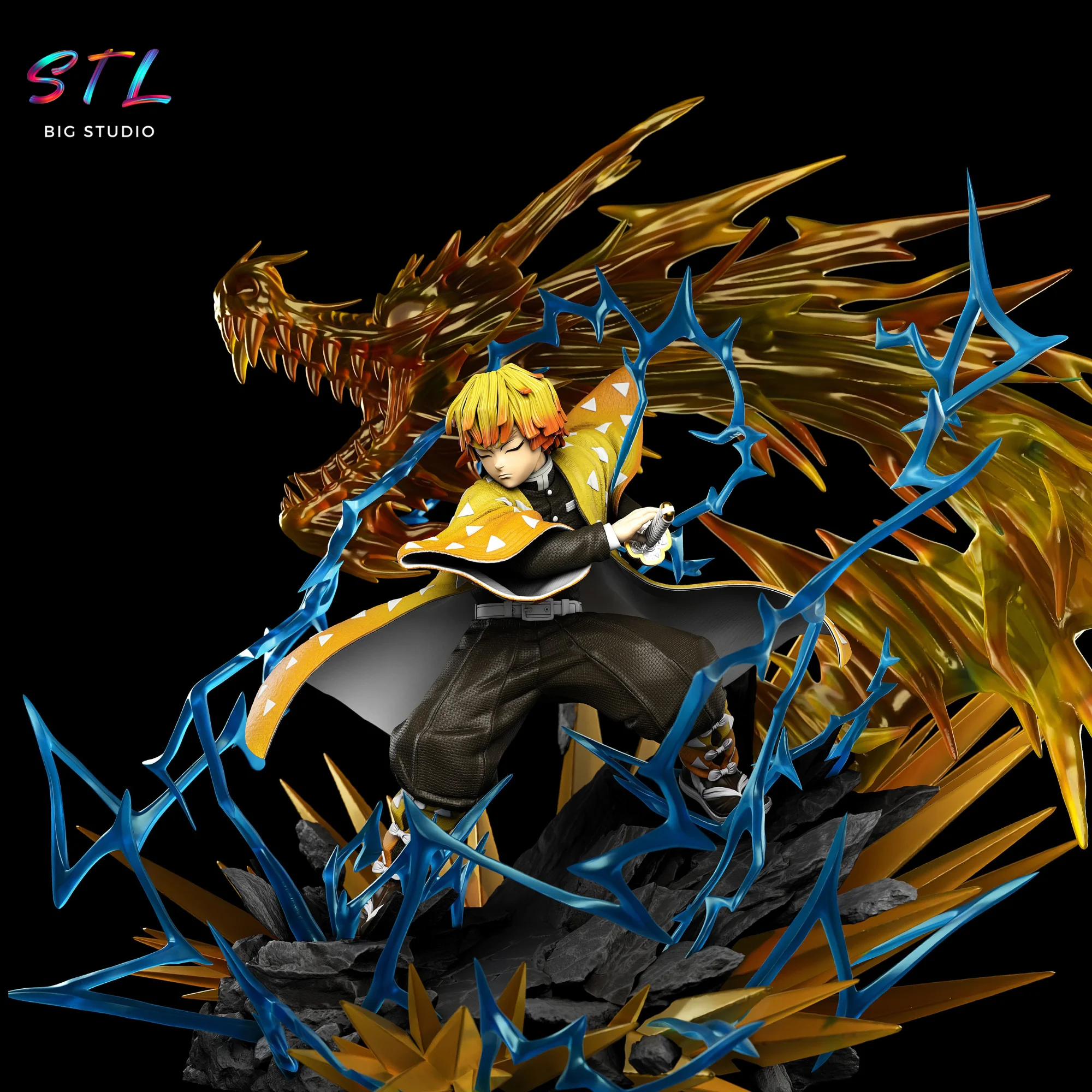 Zenitsu Agatsuma STL | Demon Slayer | 3D Printable Figure Model — view 2