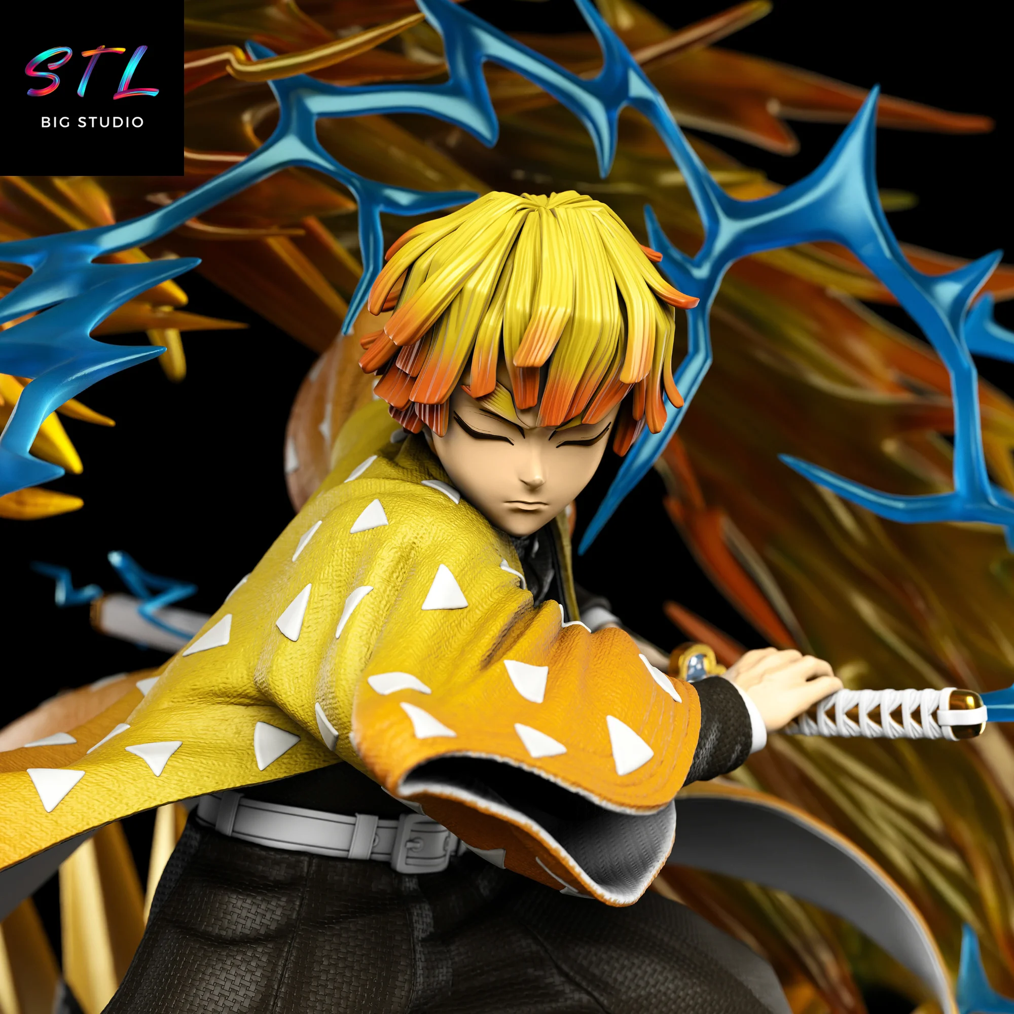 Zenitsu Agatsuma STL | Demon Slayer | 3D Printable Figure Model — view 5