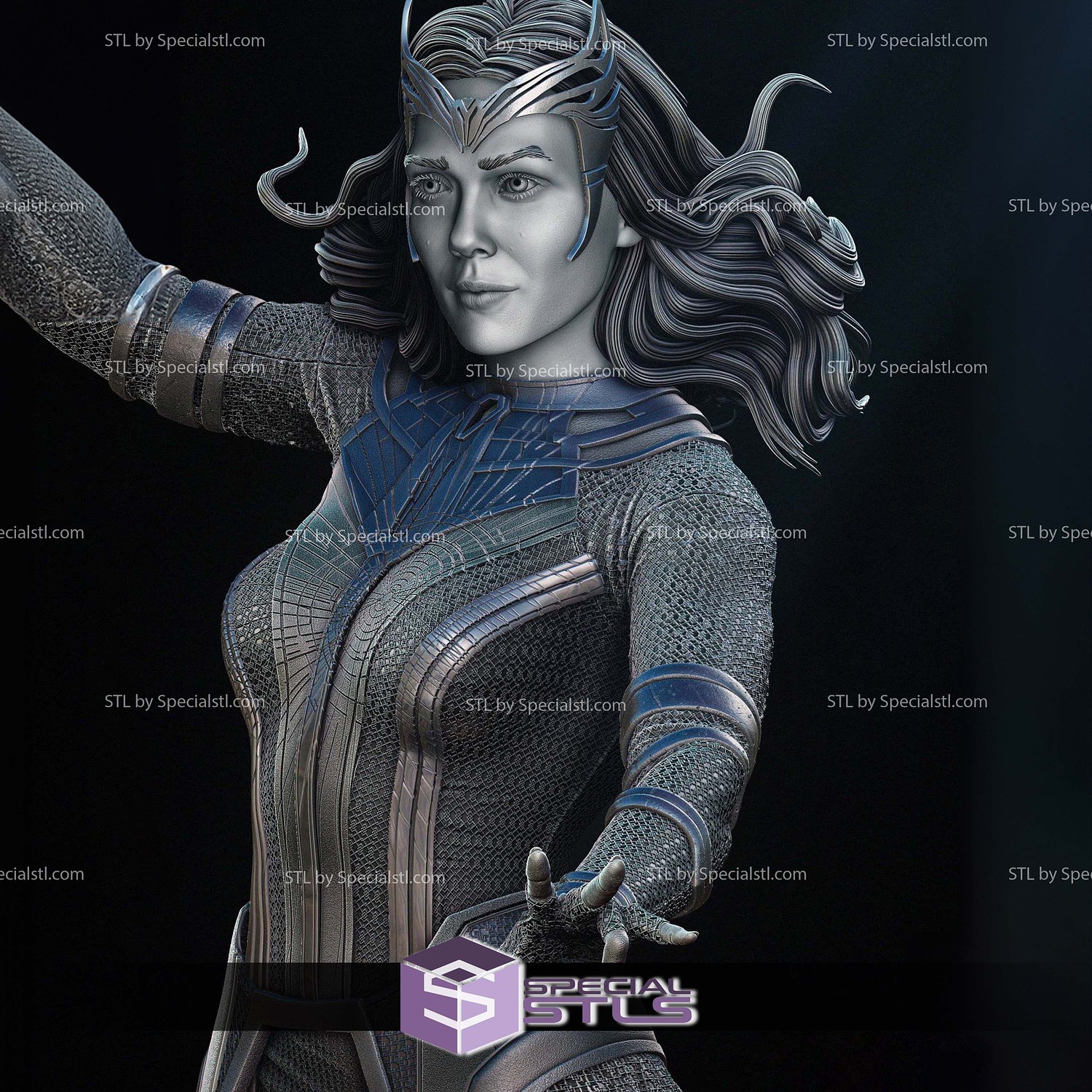 Wanda Scarlet Witch V6 3D Printer Files STL Model — view 4