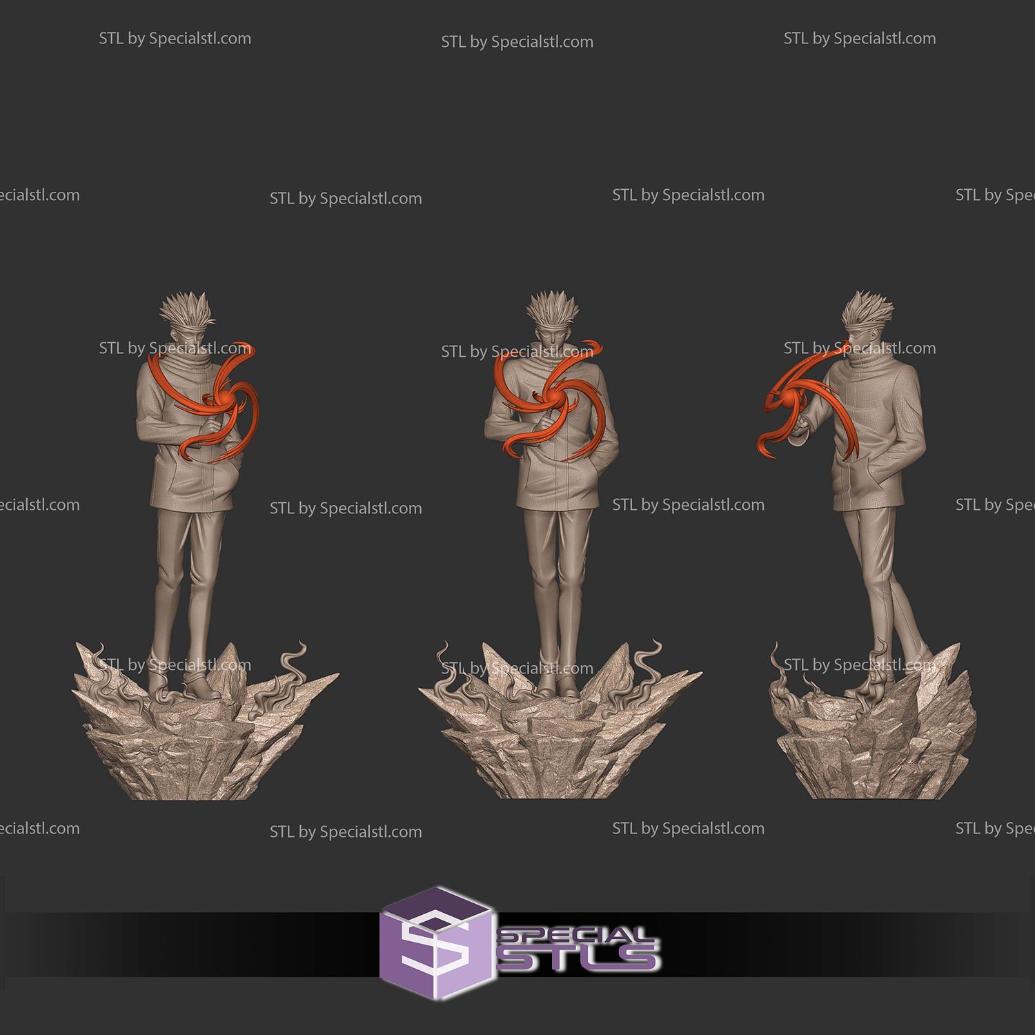 Gojo Red Ball 3D Printer Files STL Model — view 4