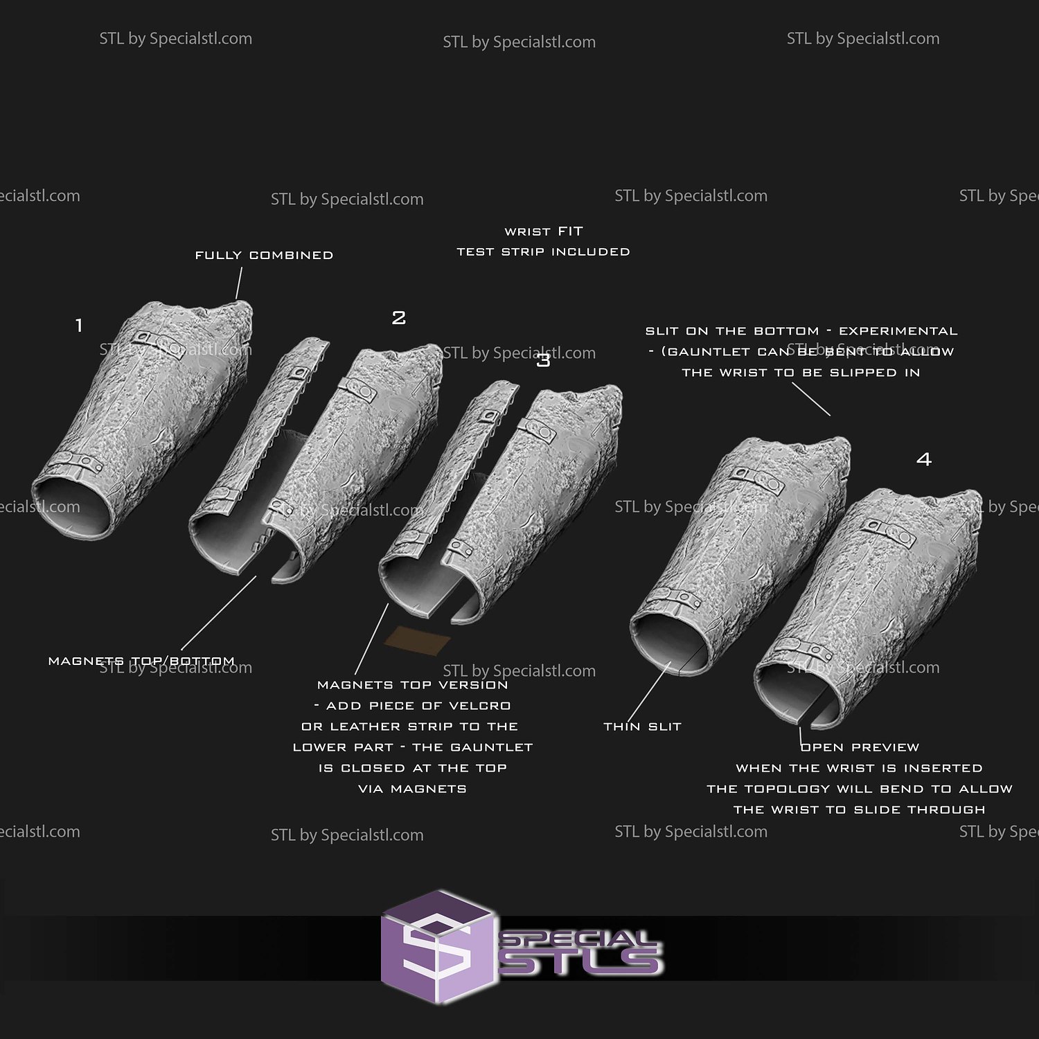 Cosplay STL Files Stranger Qimir Gauntlet 3D Model — view 2