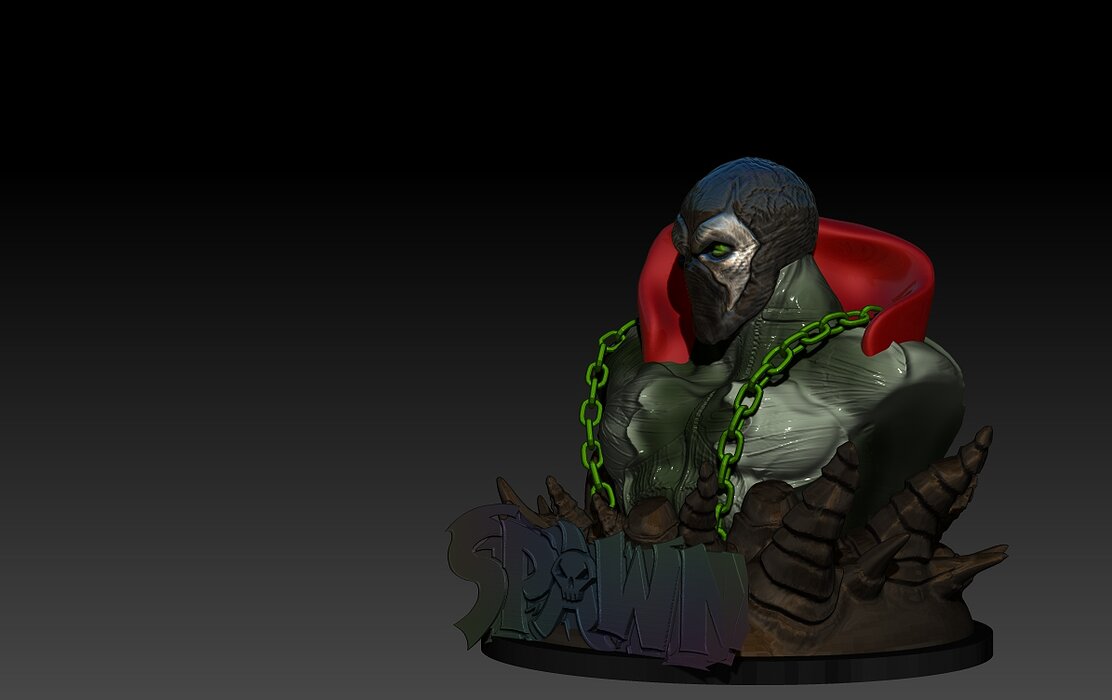 Spawn Bust 3D OBJ Model — view 2