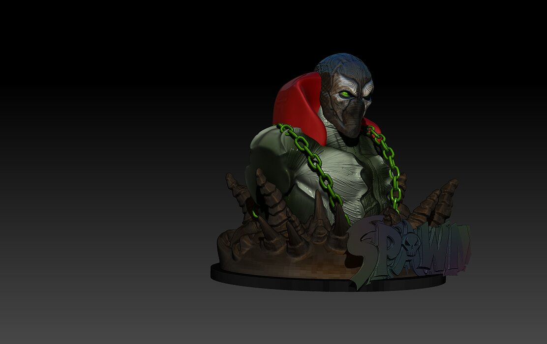 Spawn Bust 3D OBJ Model — view 3