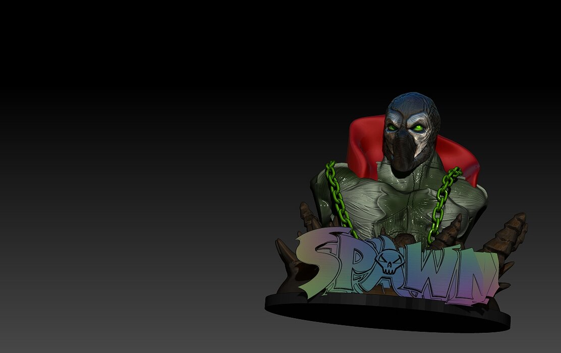 Spawn Bust 3D OBJ Model — view 4