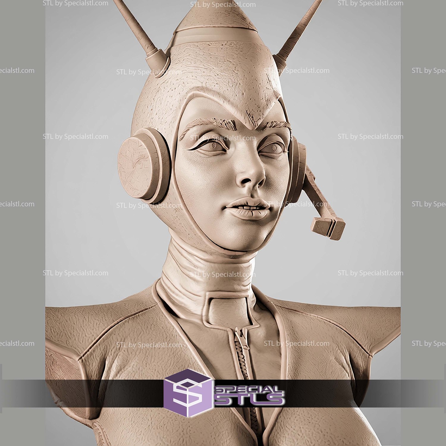 The Wasp Portrait Bust Comics STL Files 3D Model — view 5