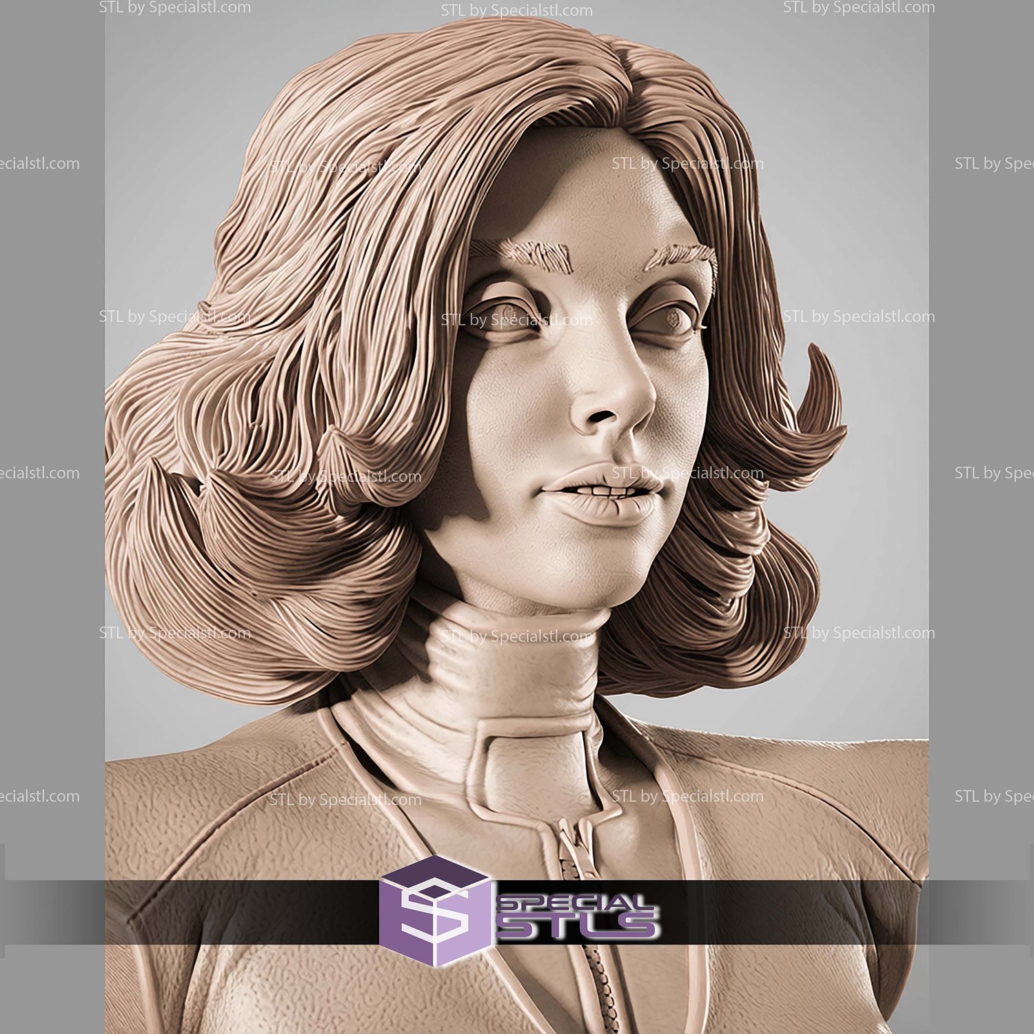 The Wasp Portrait Bust Comics STL Files 3D Model — view 7