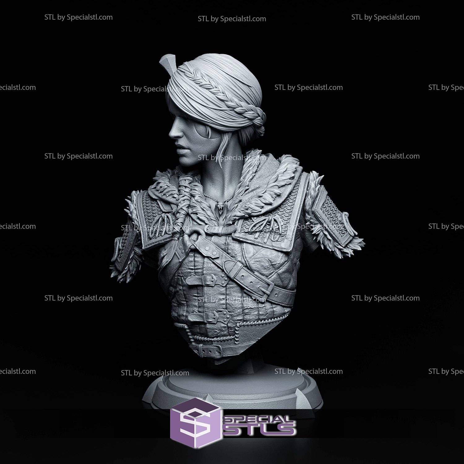 Ciri The Witcher 4 Bust STL Files 3D Model — view 2
