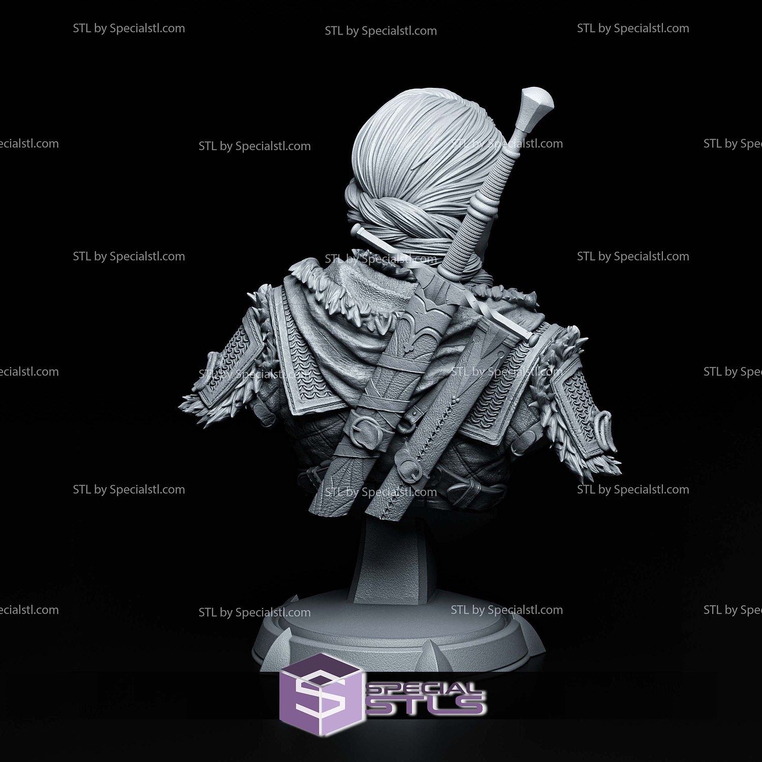 Ciri The Witcher 4 Bust STL Files 3D Model — view 3