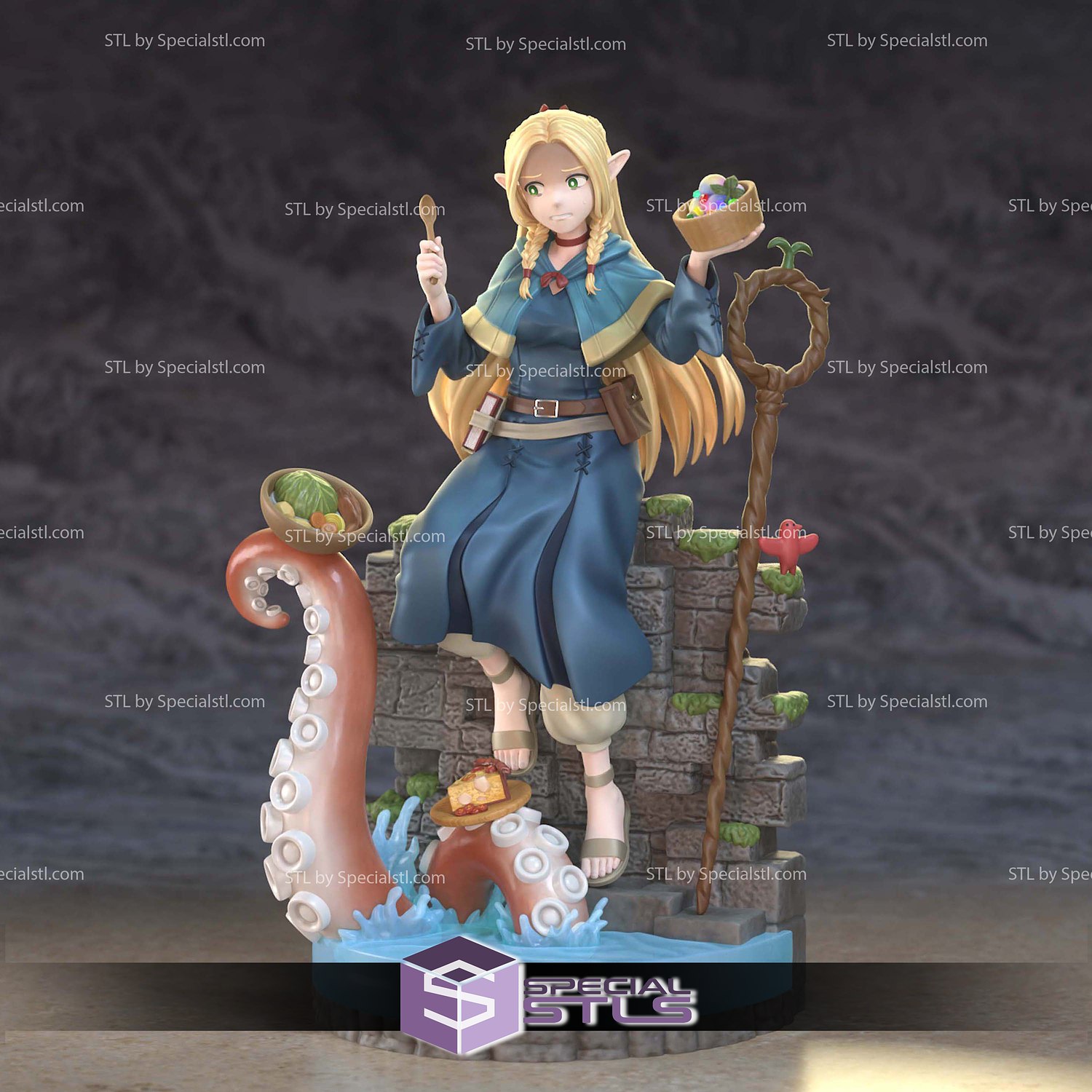 Marcille Donato Delicious in Dungeon 3D Print Sculpture STL Model — view 3
