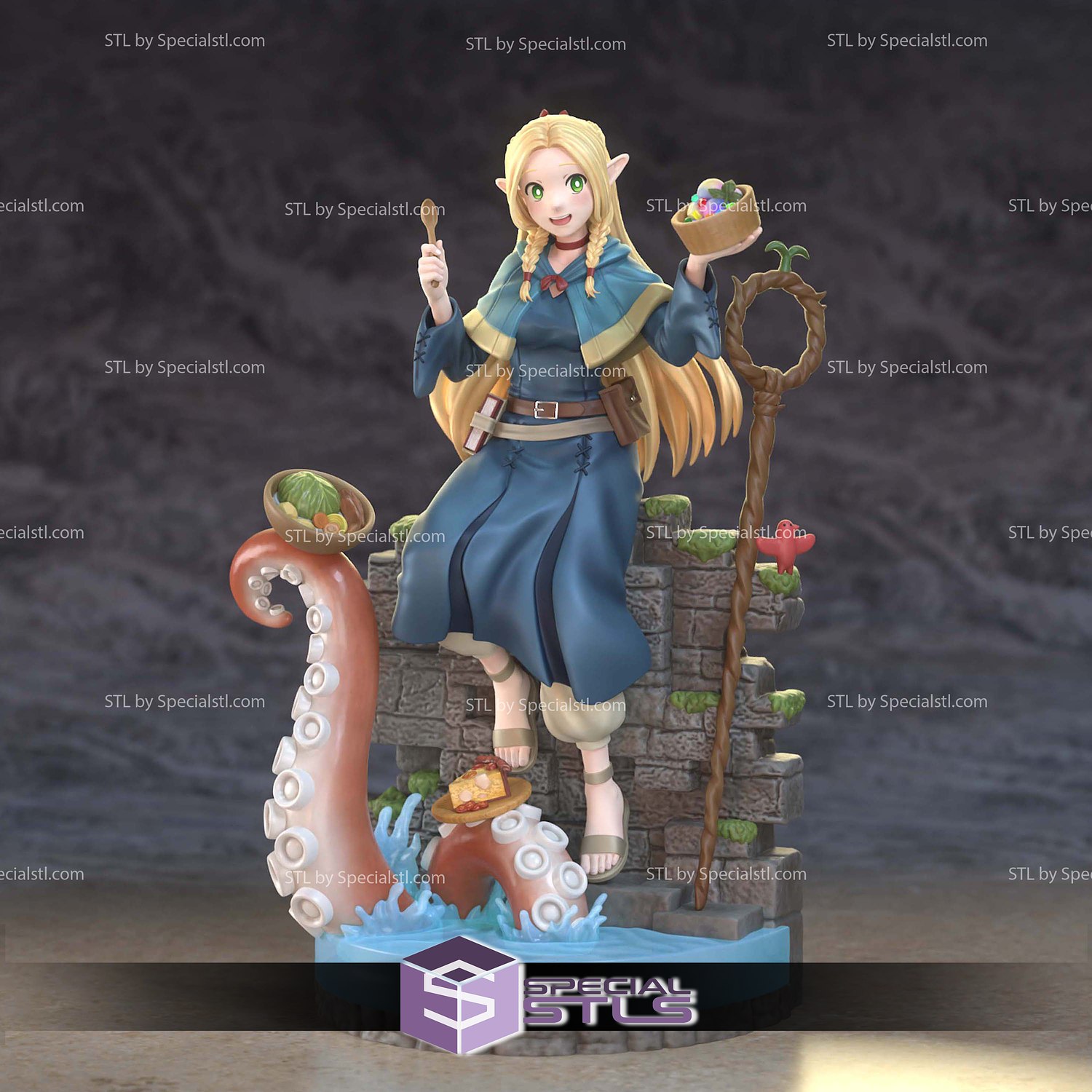 Marcille Donato Delicious in Dungeon 3D Print Sculpture STL Model — view 5