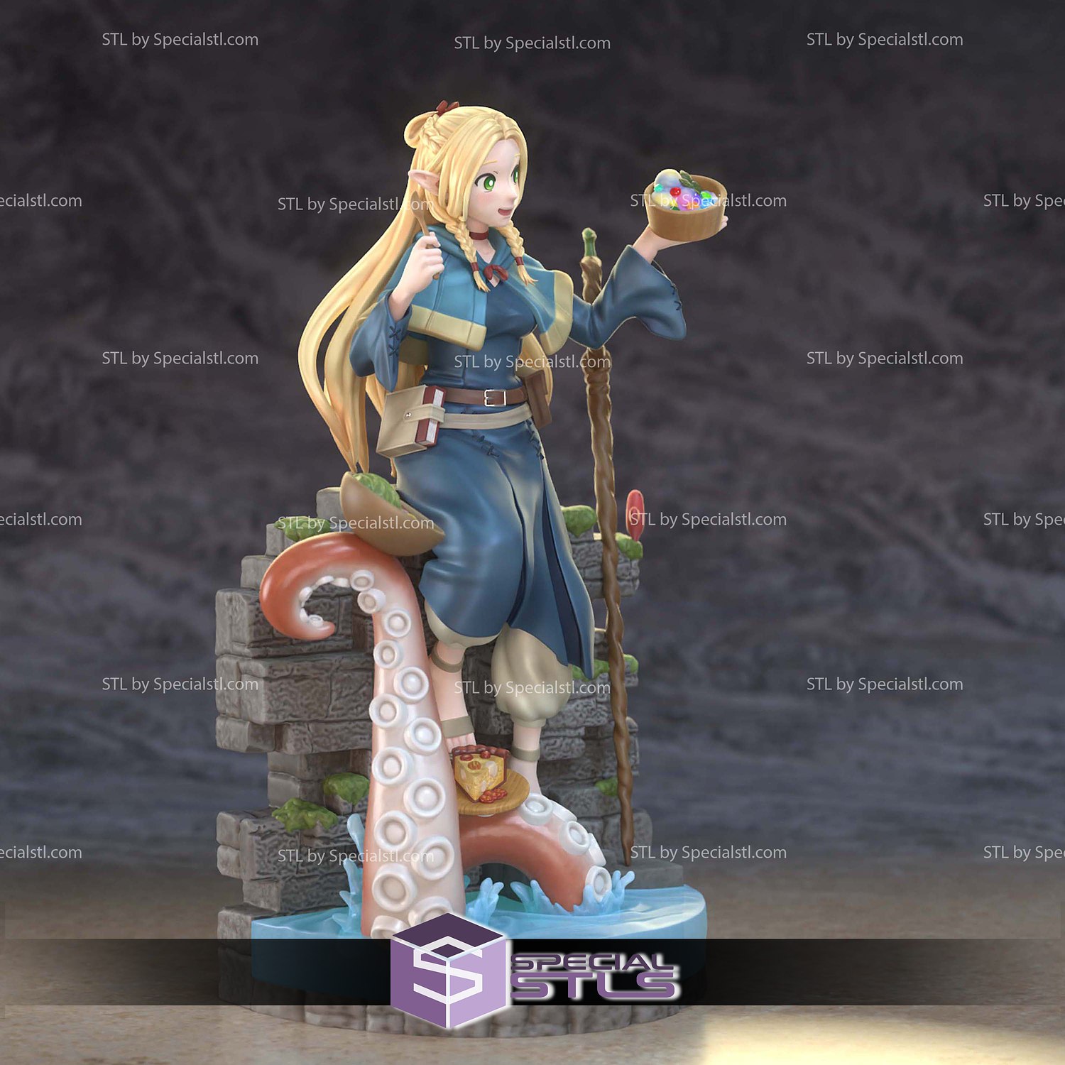 Marcille Donato Delicious in Dungeon 3D Print Sculpture STL Model — view 6