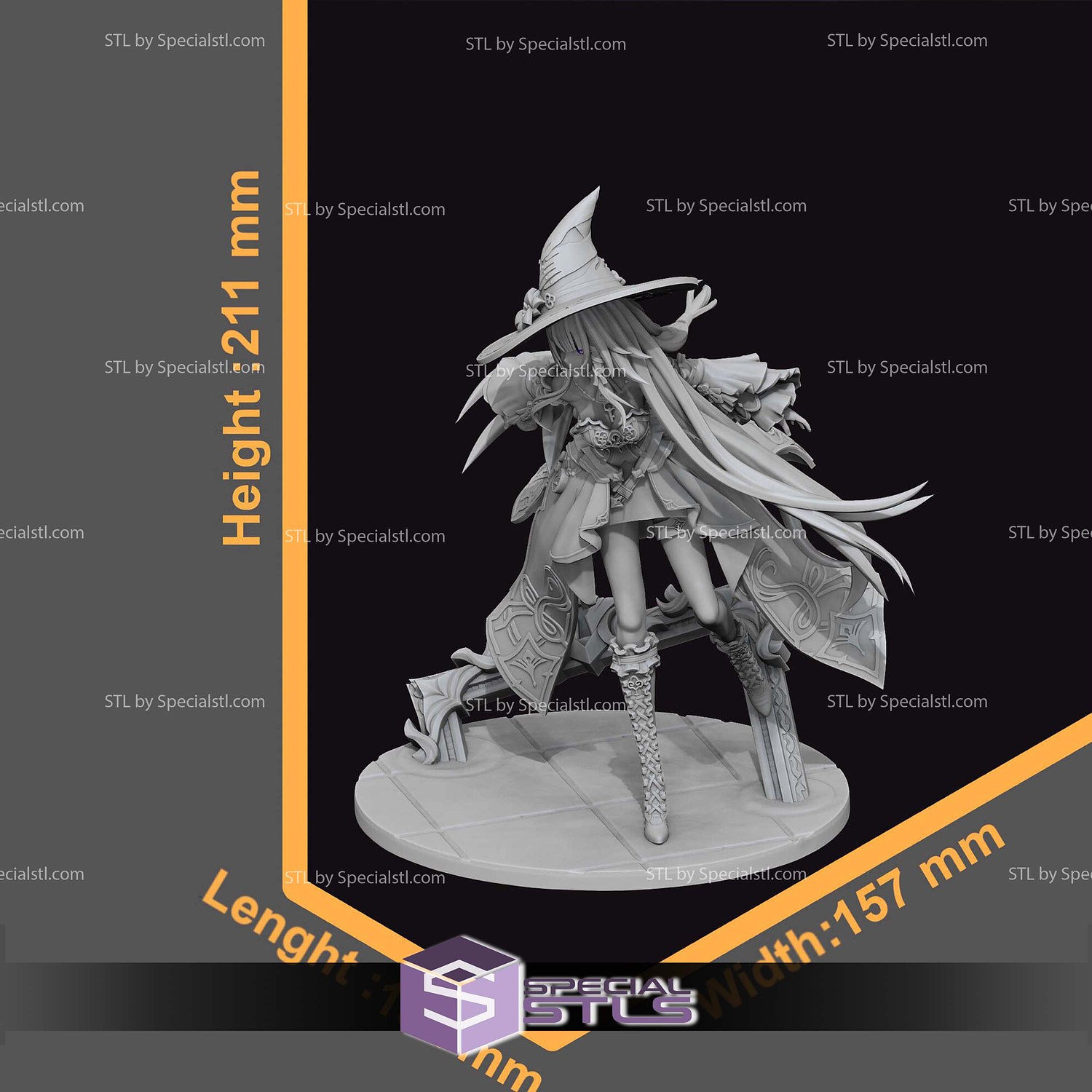 The Herta Honkai Stair Rail Sculptures 3D Printing STL Model — view 3
