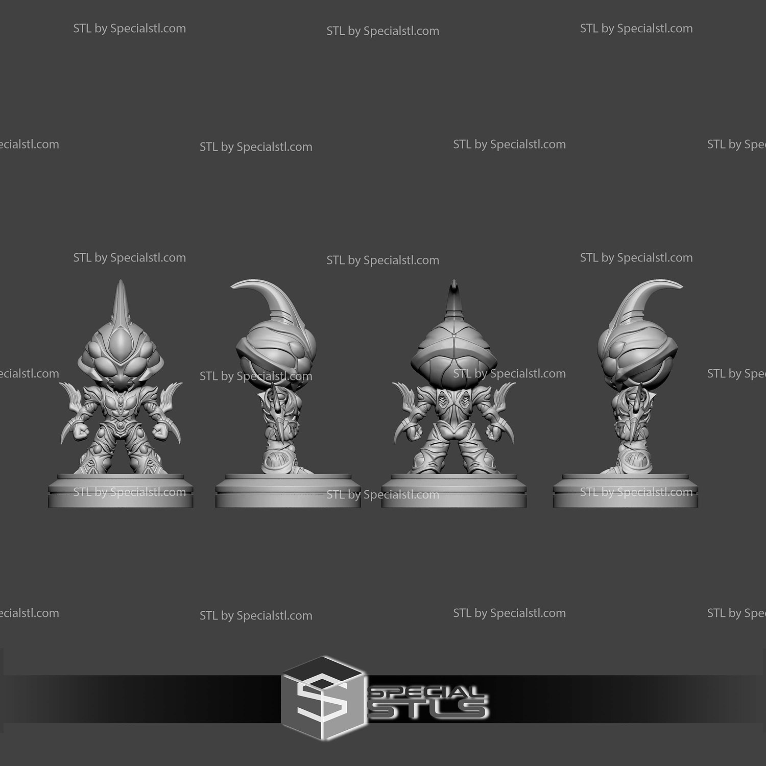 Guyver Chibi Sculptures 3D Printing STL Model — view 3