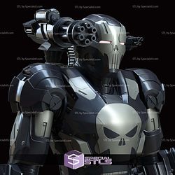 Cosplay STL Files The Punisher War Machine Armor Suit 3D Model